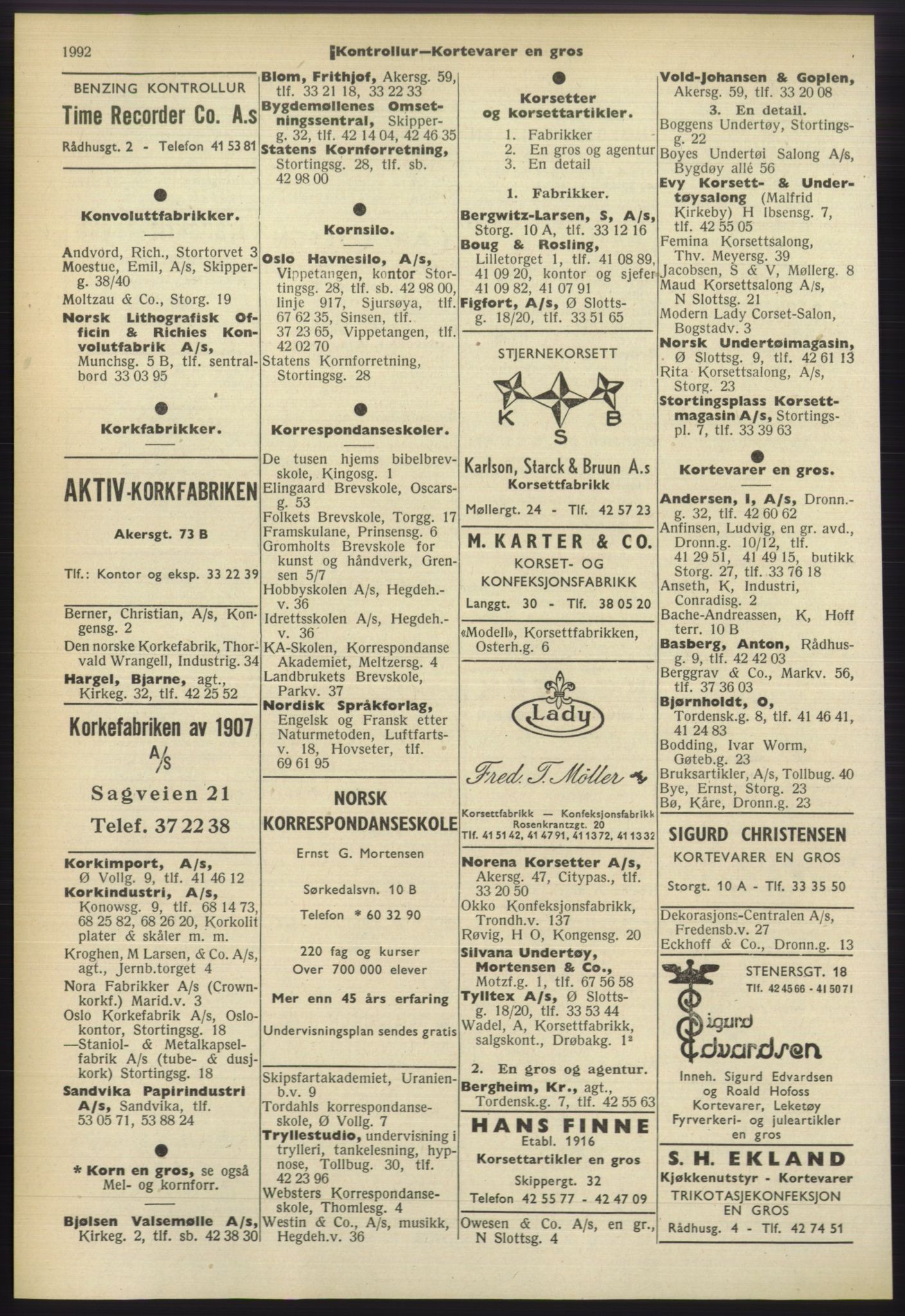 Kristiania/Oslo adressebok, PUBL/-, 1960-1961, p. 1992