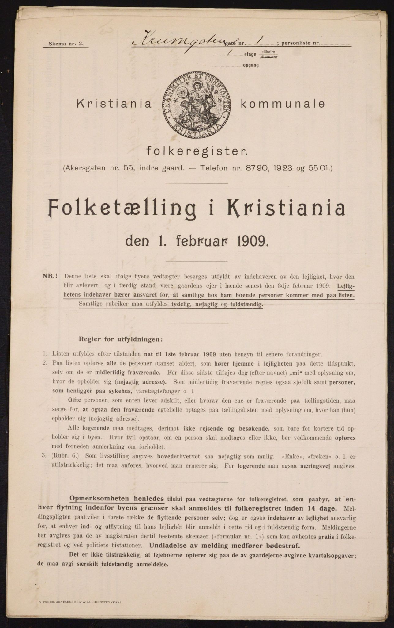 OBA, Municipal Census 1909 for Kristiania, 1909, p. 50192