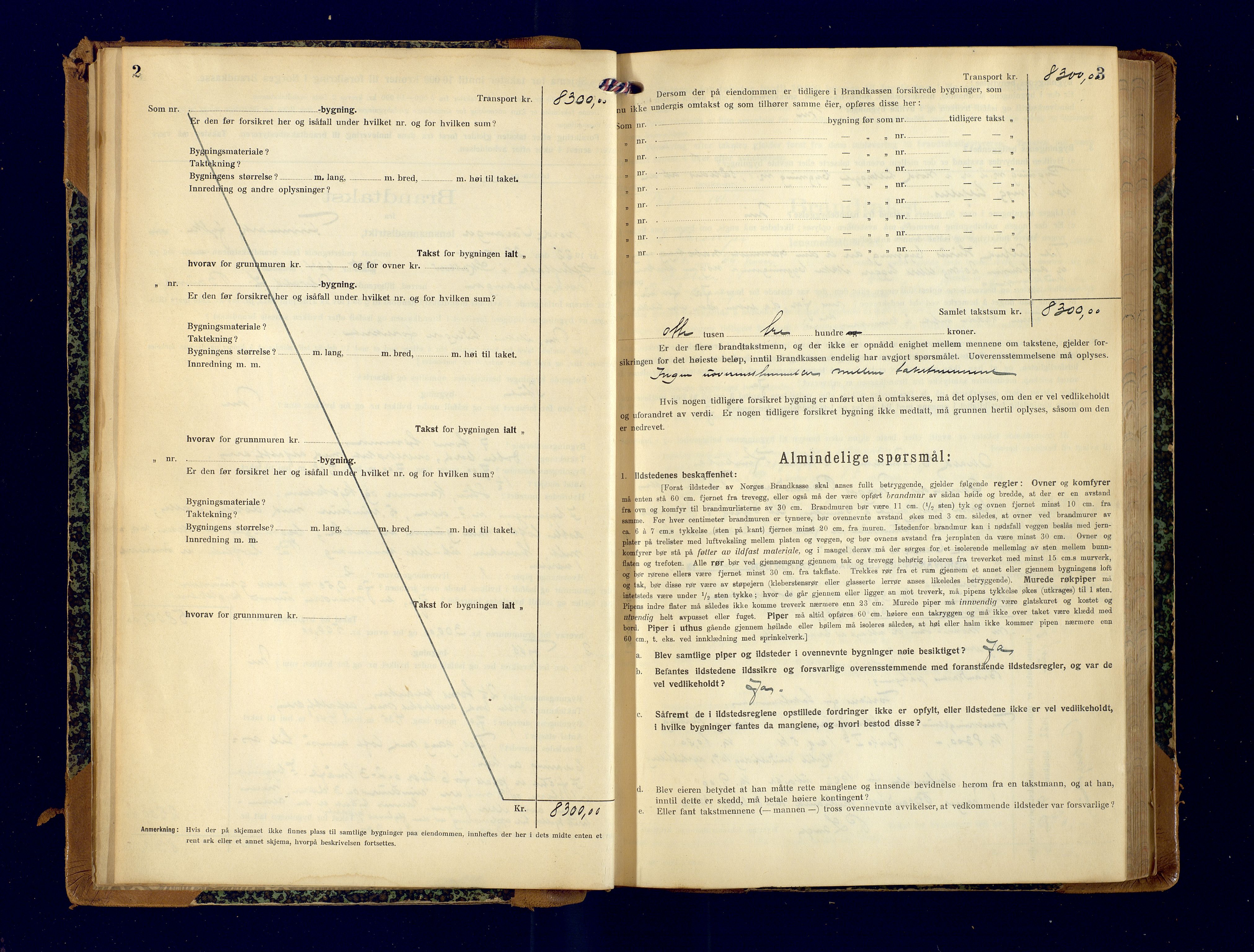 Nord-Varanger (Vadsø) lensmannskontor, AV/SATØ-S-1166/1/Fp/Fpb/L0200: Branntakstprotokoller, 1922-1934, p. 2-3