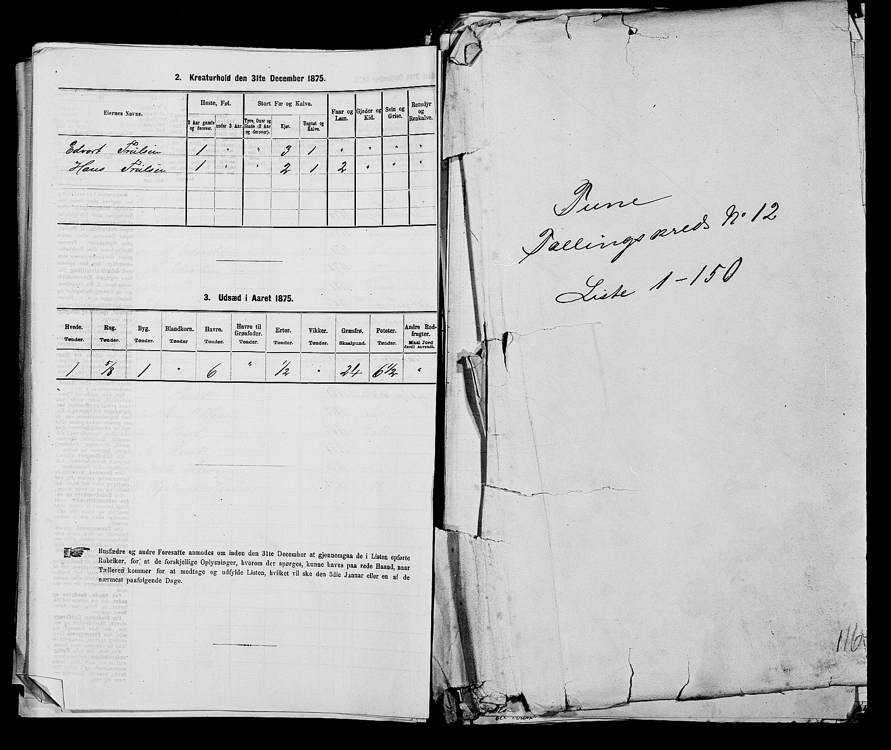 RA, 1875 census for 0130P Tune, 1875, p. 1862