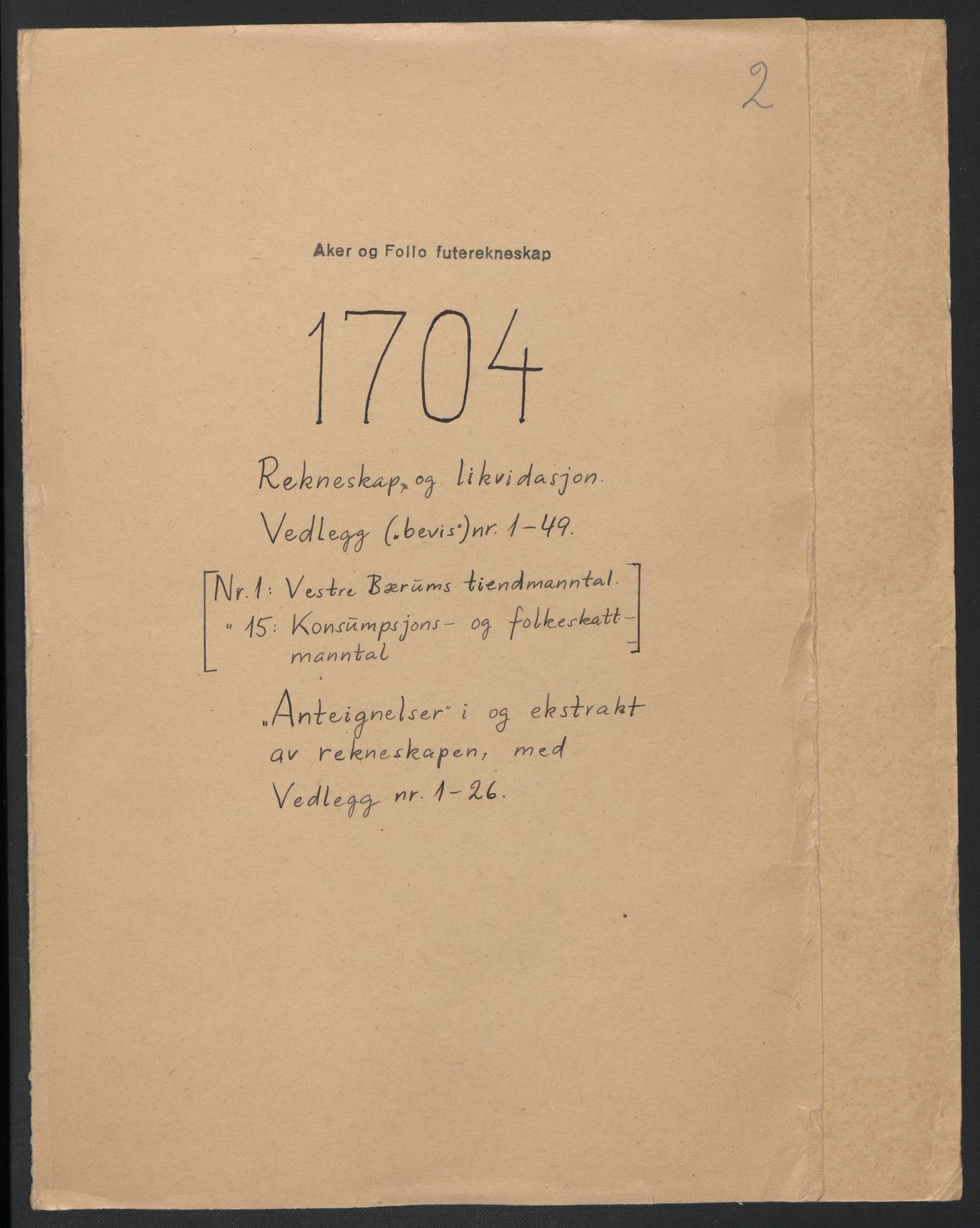 Rentekammeret inntil 1814, Reviderte regnskaper, Fogderegnskap, RA/EA-4092/R10/L0445: Fogderegnskap Aker og Follo, 1703-1704, p. 300