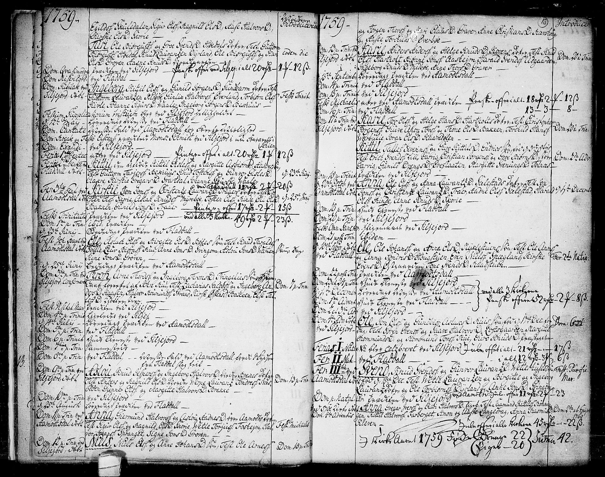 Seljord kirkebøker, AV/SAKO-A-20/F/Fa/L0007: Parish register (official) no. I 7, 1755-1800, p. 13