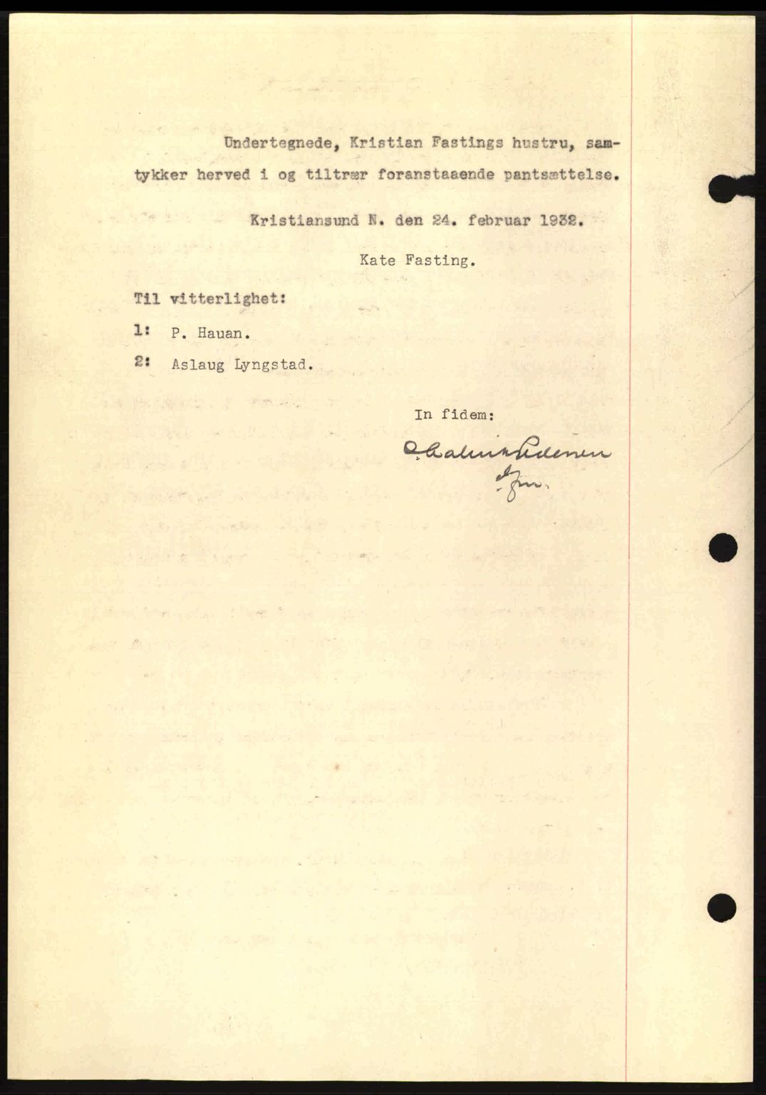 Kristiansund byfogd, AV/SAT-A-4587/A/27: Mortgage book no. 26, 1931-1933, Deed date: 15.03.1932