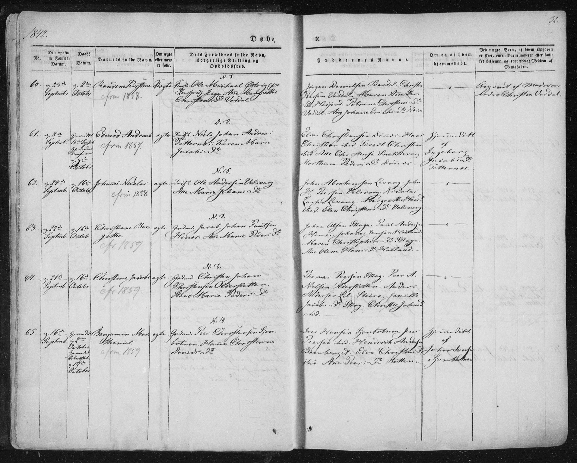 Ministerialprotokoller, klokkerbøker og fødselsregistre - Nordland, AV/SAT-A-1459/838/L0549: Parish register (official) no. 838A07, 1840-1854, p. 32