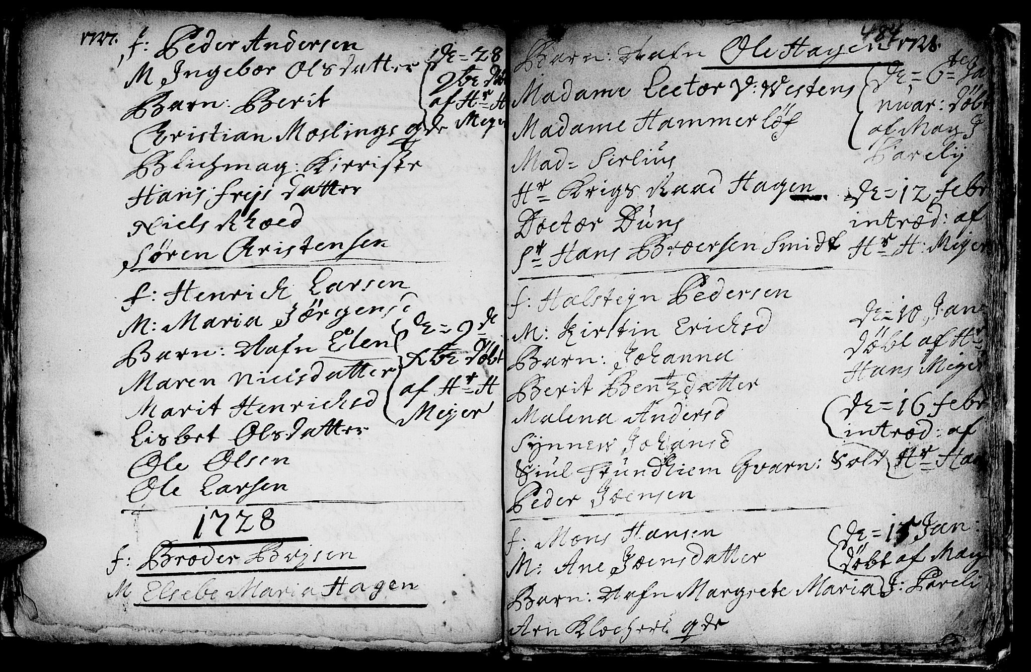 Ministerialprotokoller, klokkerbøker og fødselsregistre - Sør-Trøndelag, SAT/A-1456/601/L0035: Parish register (official) no. 601A03, 1713-1728, p. 484