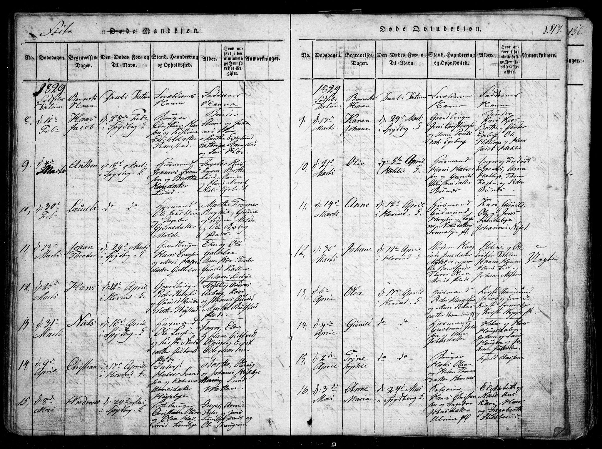 Spydeberg prestekontor Kirkebøker, SAO/A-10924/G/Ga/L0001: Parish register (copy) no. I 1, 1814-1868, p. 147