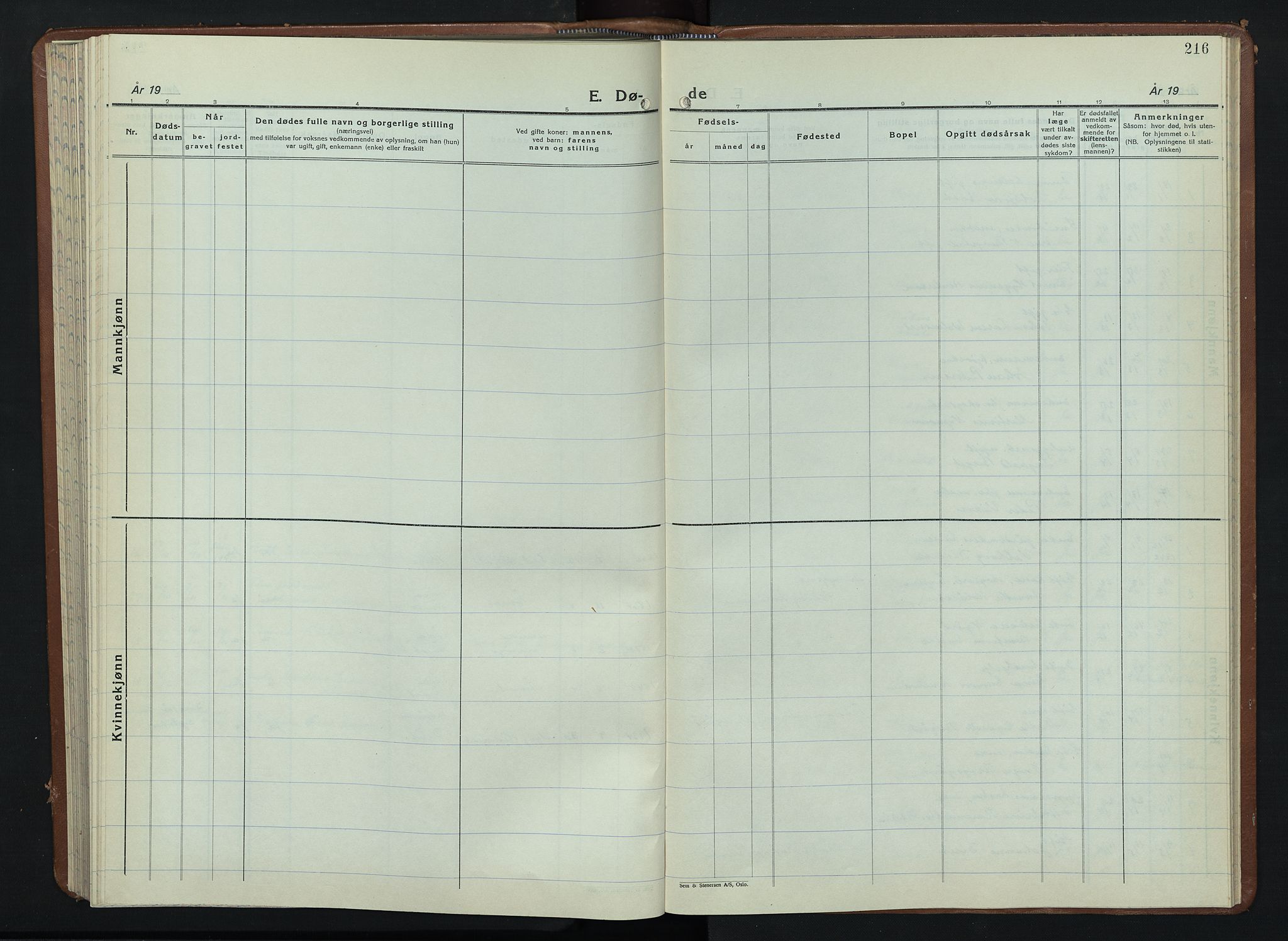 Åmot prestekontor, Hedmark, AV/SAH-PREST-056/H/Ha/Hab/L0008: Parish register (copy) no. 8, 1938-1947, p. 216