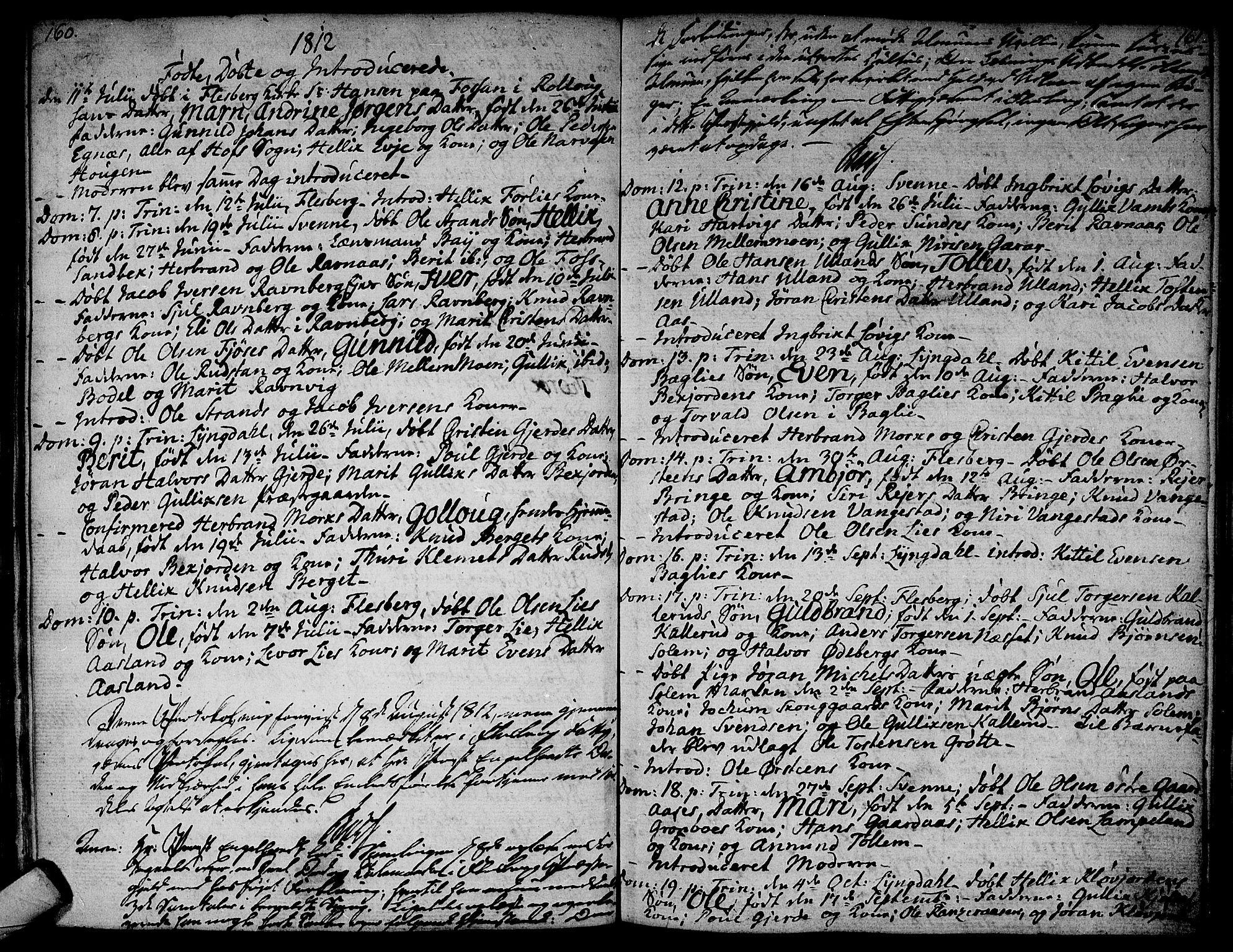 Flesberg kirkebøker, AV/SAKO-A-18/F/Fa/L0004: Parish register (official) no. I 4, 1788-1815, p. 160-161