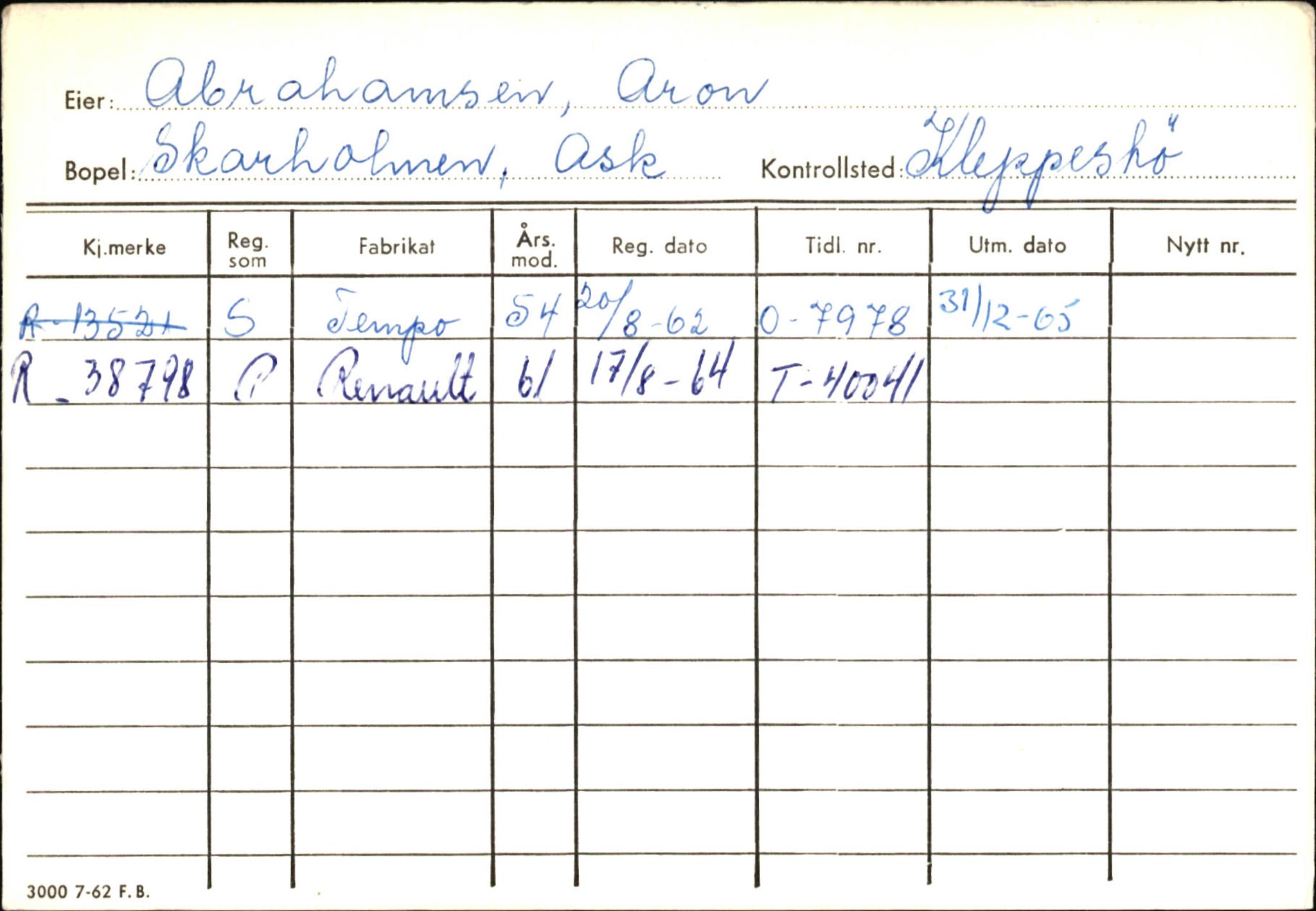 Statens vegvesen, Hordaland vegkontor, AV/SAB-A-5201/2/Ha/L0001: R-eierkort A, 1920-1971, p. 36