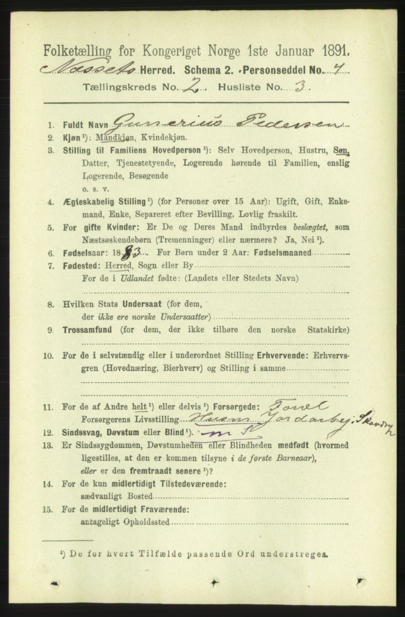 RA, 1891 census for 1543 Nesset, 1891, p. 647