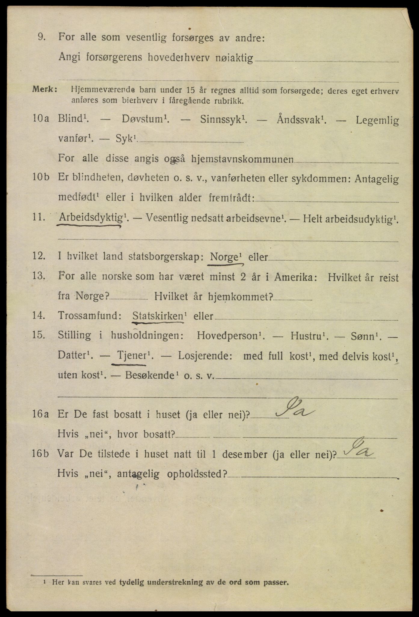 SAK, 1920 census for Kristiansand, 1920, p. 11120