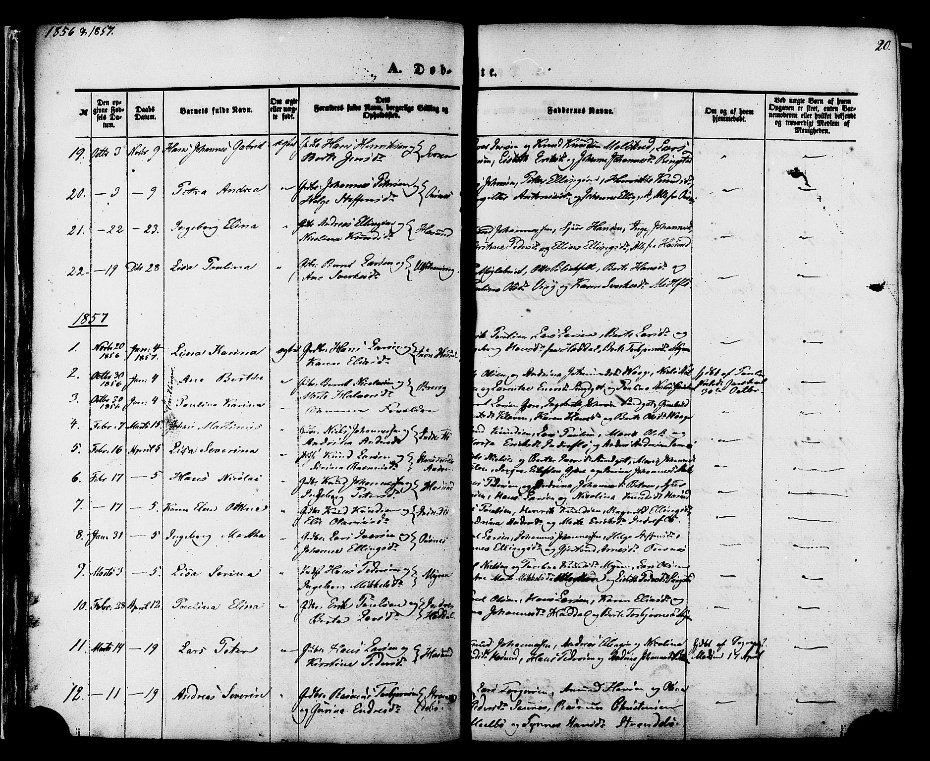 Ministerialprotokoller, klokkerbøker og fødselsregistre - Møre og Romsdal, AV/SAT-A-1454/509/L0105: Parish register (official) no. 509A03, 1848-1882, p. 20