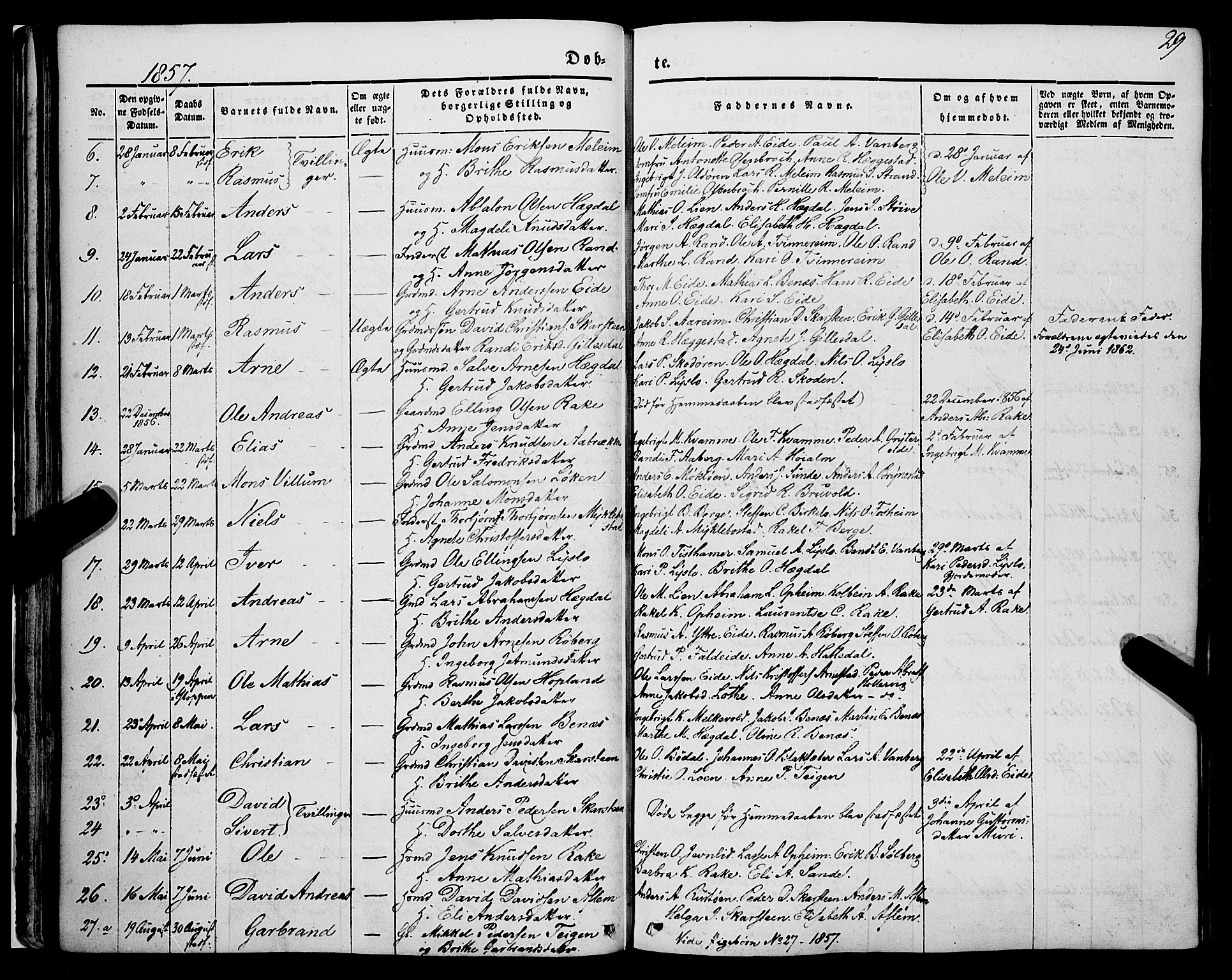 Innvik sokneprestembete, AV/SAB-A-80501: Parish register (official) no. A 5, 1847-1865, p. 29