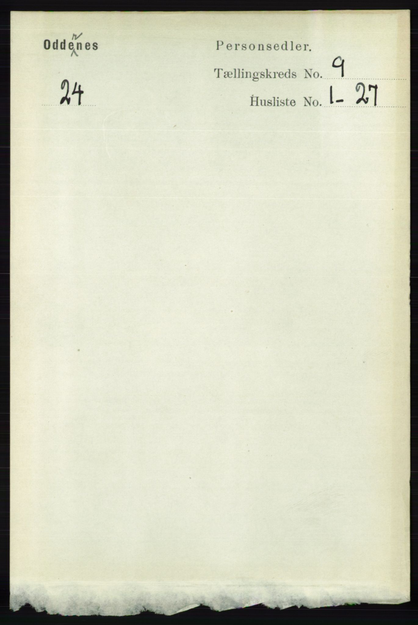RA, 1891 census for 1012 Oddernes, 1891, p. 3260