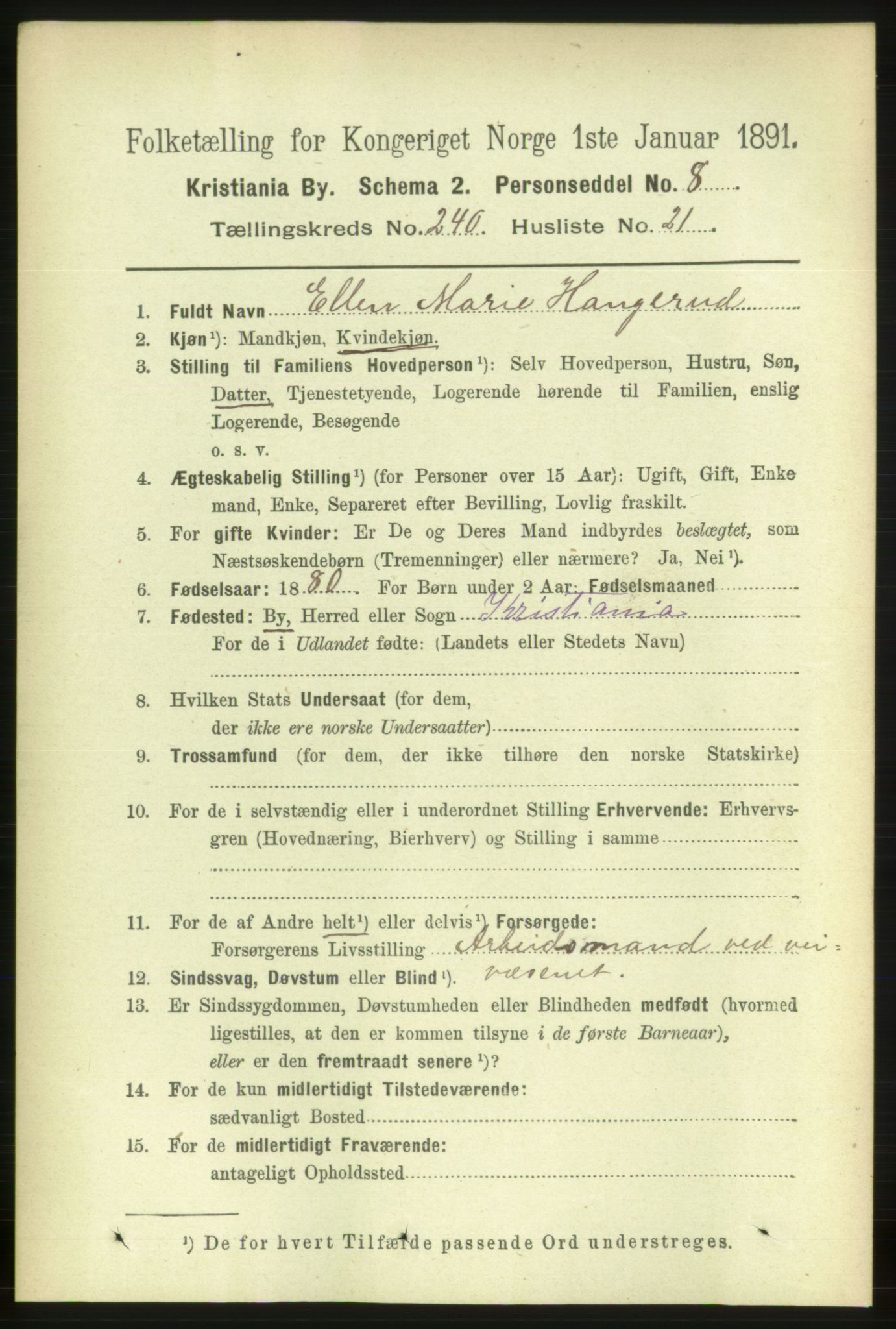 RA, 1891 census for 0301 Kristiania, 1891, p. 146251