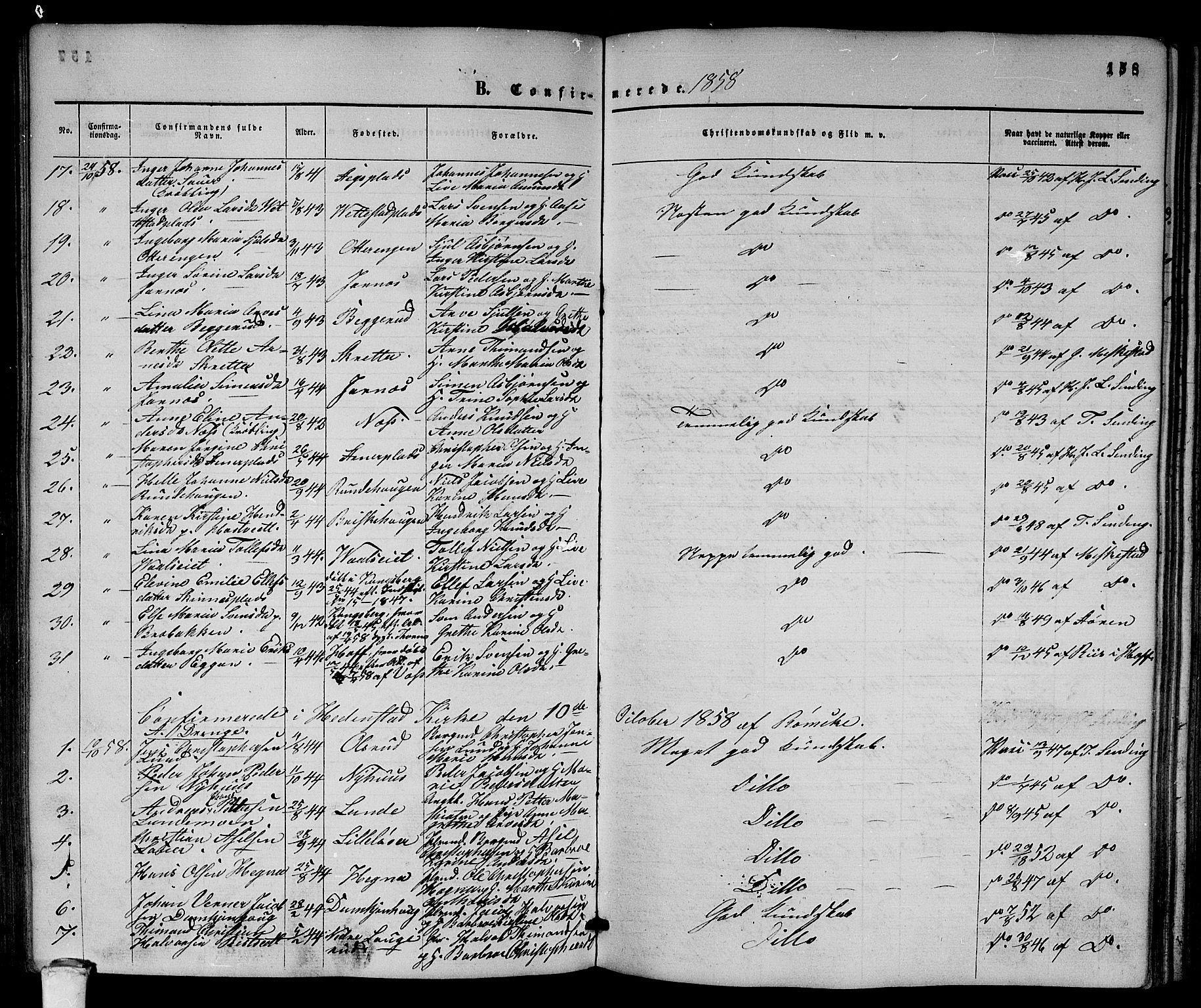 Sandsvær kirkebøker, AV/SAKO-A-244/G/Ga/L0005: Parish register (copy) no. I 5, 1857-1873, p. 158