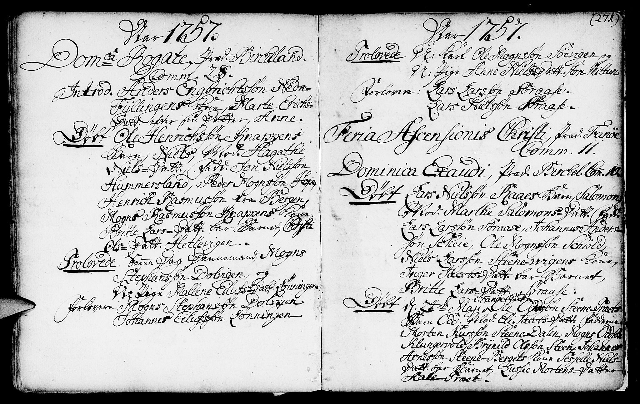 Fana Sokneprestembete, AV/SAB-A-75101/H/Haa/Haaa/L0003: Parish register (official) no. A 3, 1736-1757, p. 271