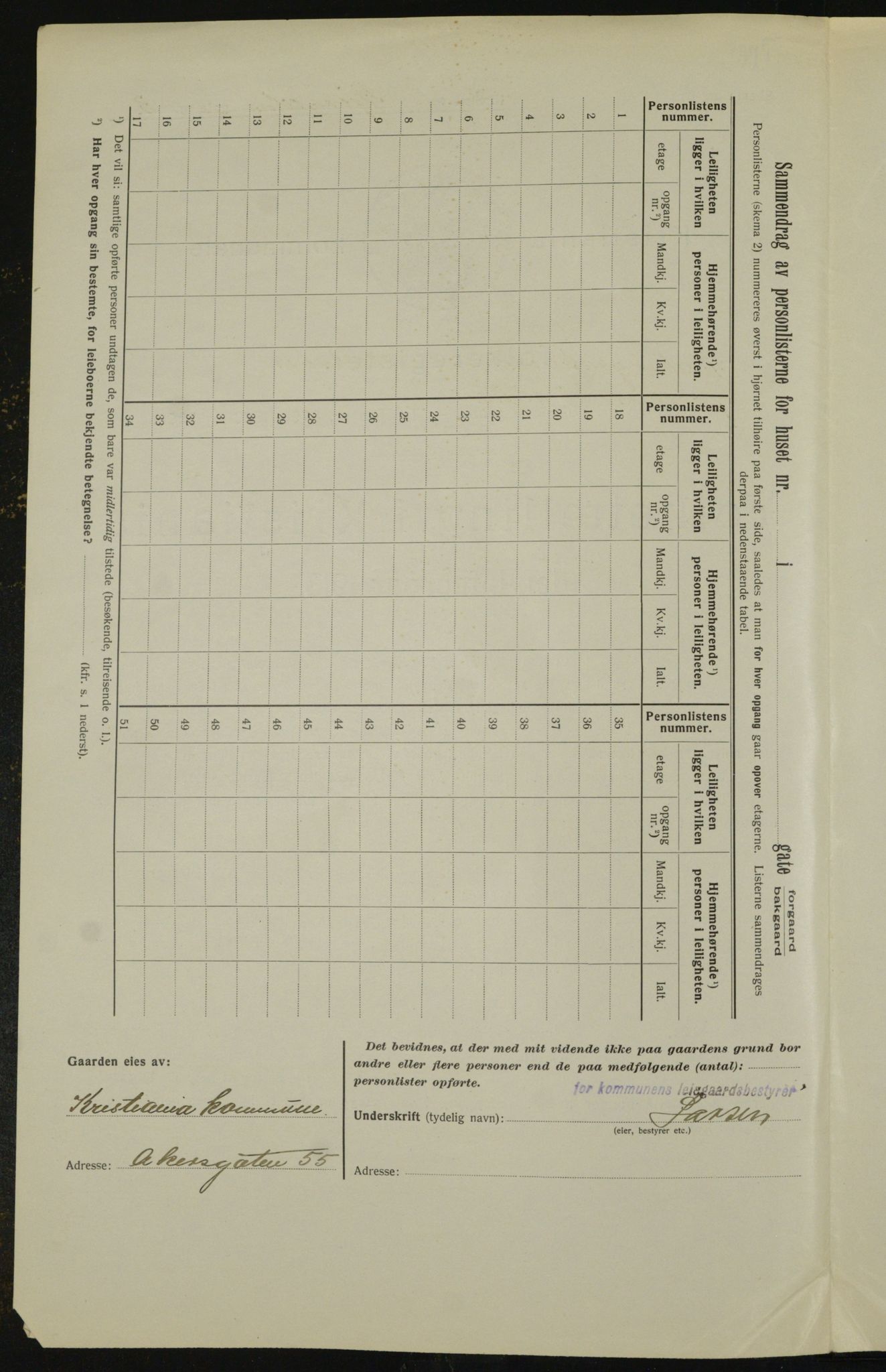 OBA, Municipal Census 1913 for Kristiania, 1913, p. 5342