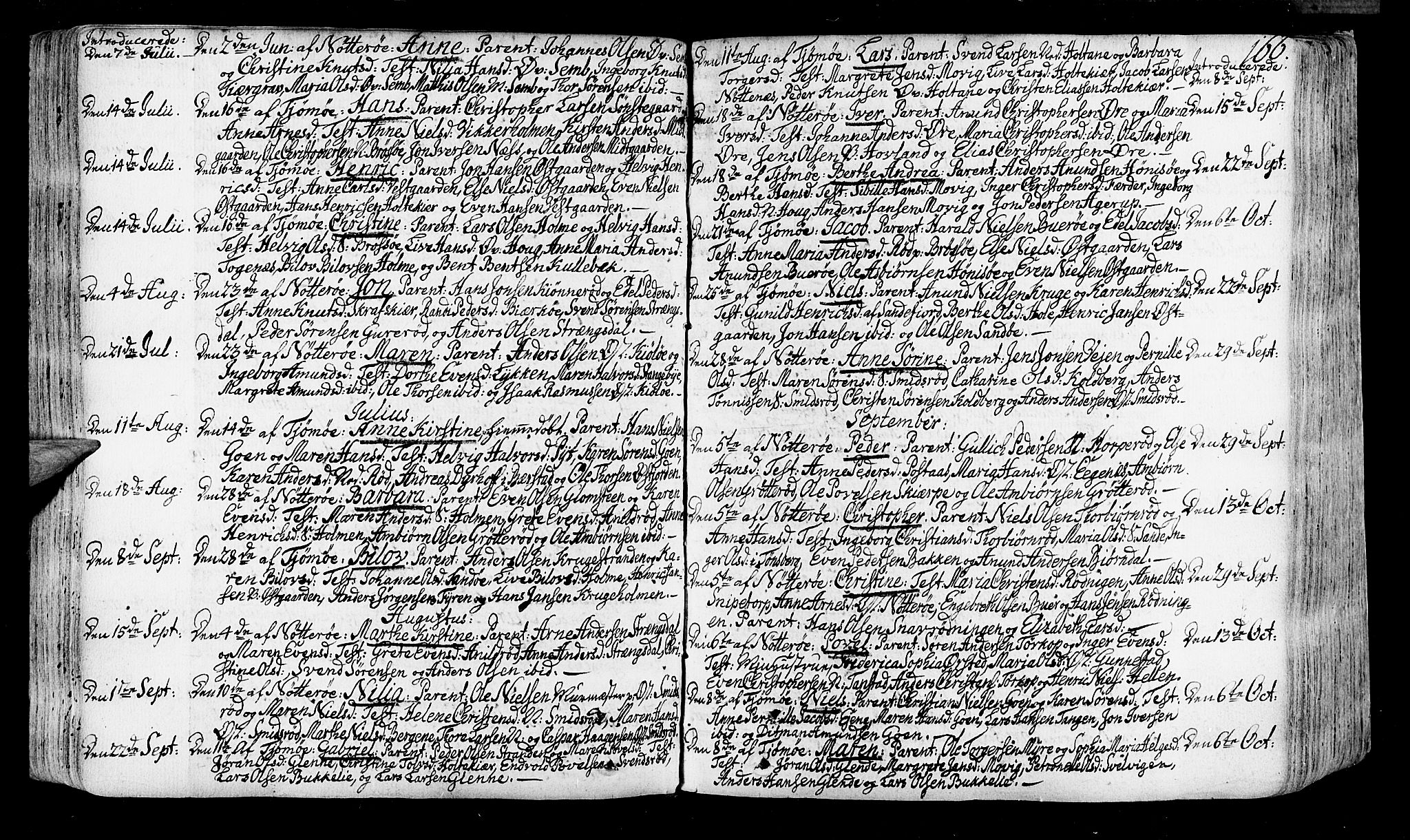 Nøtterøy kirkebøker, SAKO/A-354/F/Fa/L0002: Parish register (official) no. I 2, 1738-1790, p. 166