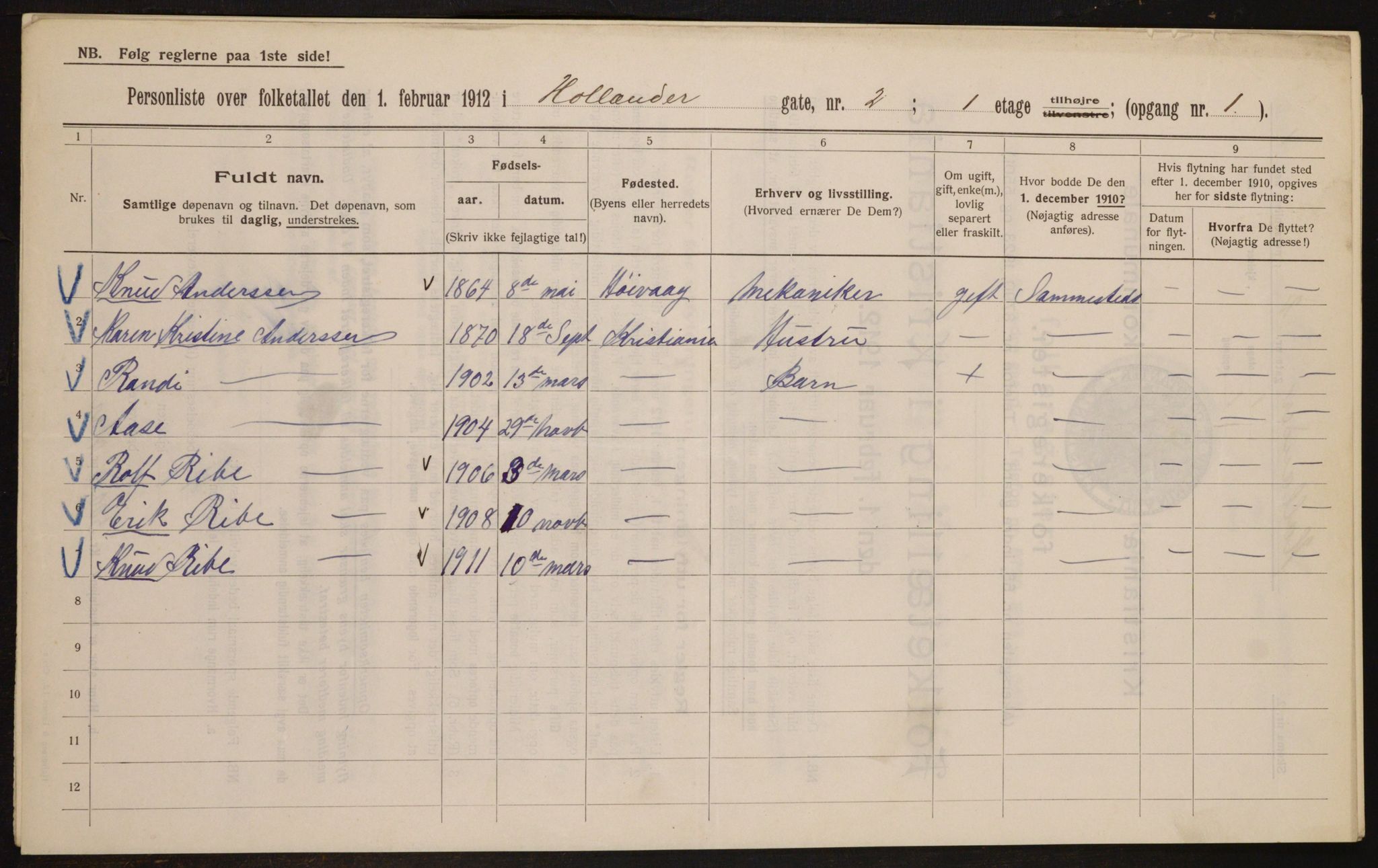 OBA, Municipal Census 1912 for Kristiania, 1912, p. 41029