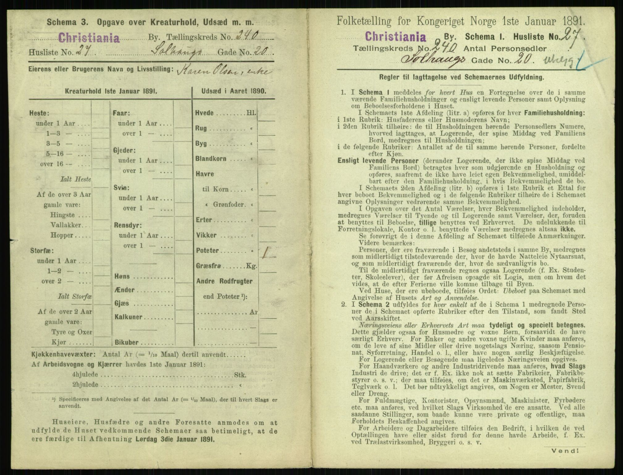 RA, 1891 census for 0301 Kristiania, 1891, p. 145875