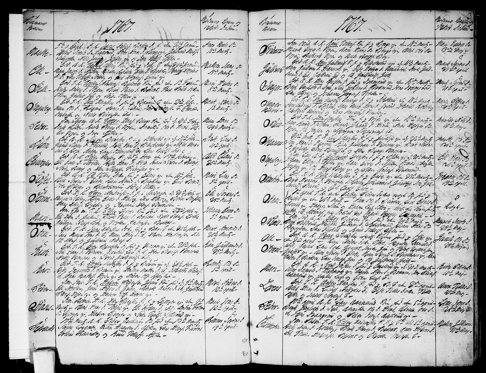 Asker prestekontor Kirkebøker, AV/SAO-A-10256a/F/Fa/L0003: Parish register (official) no. I 3, 1767-1807, p. 3