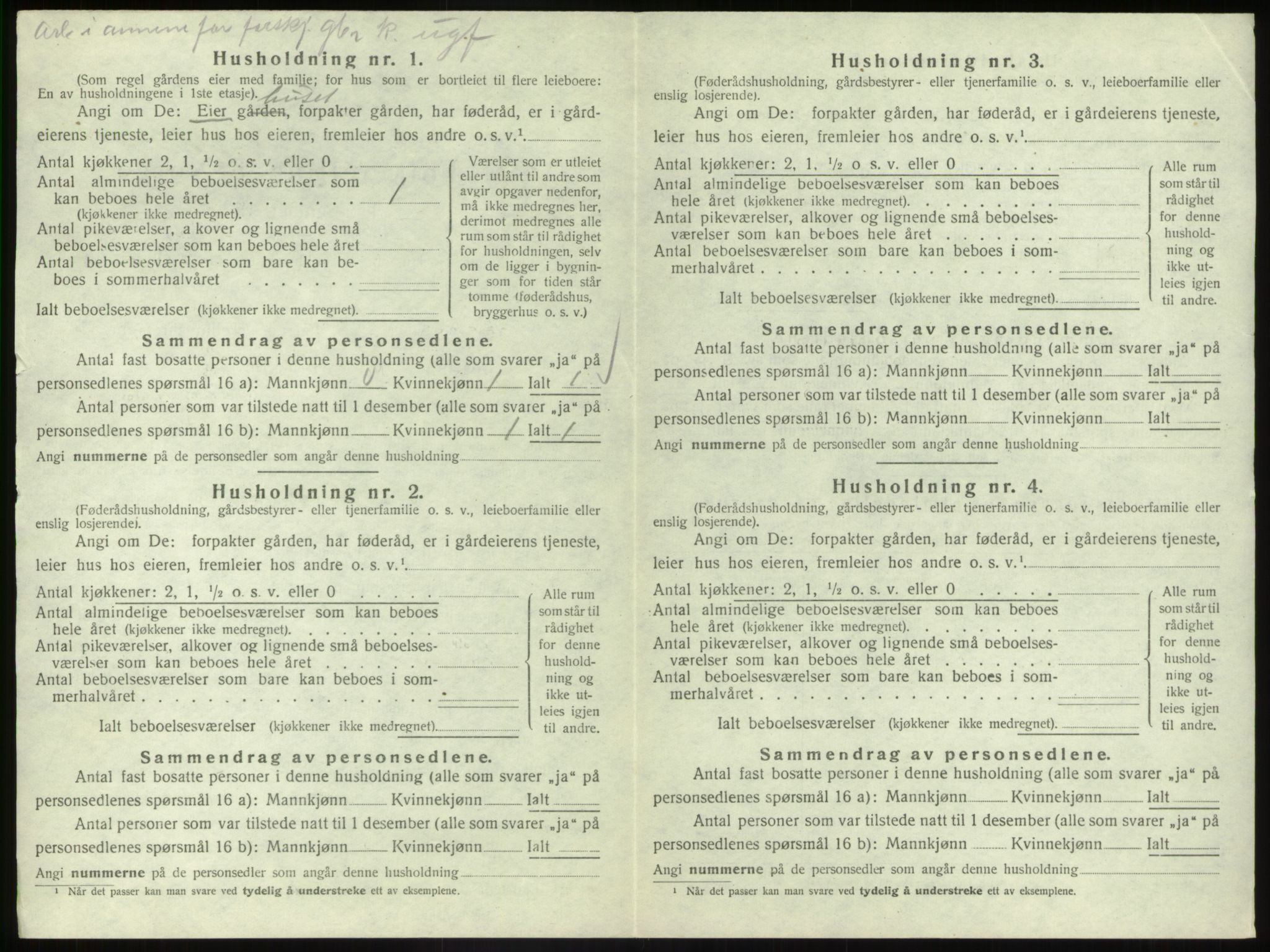 SAB, 1920 census for Vevring, 1920, p. 127