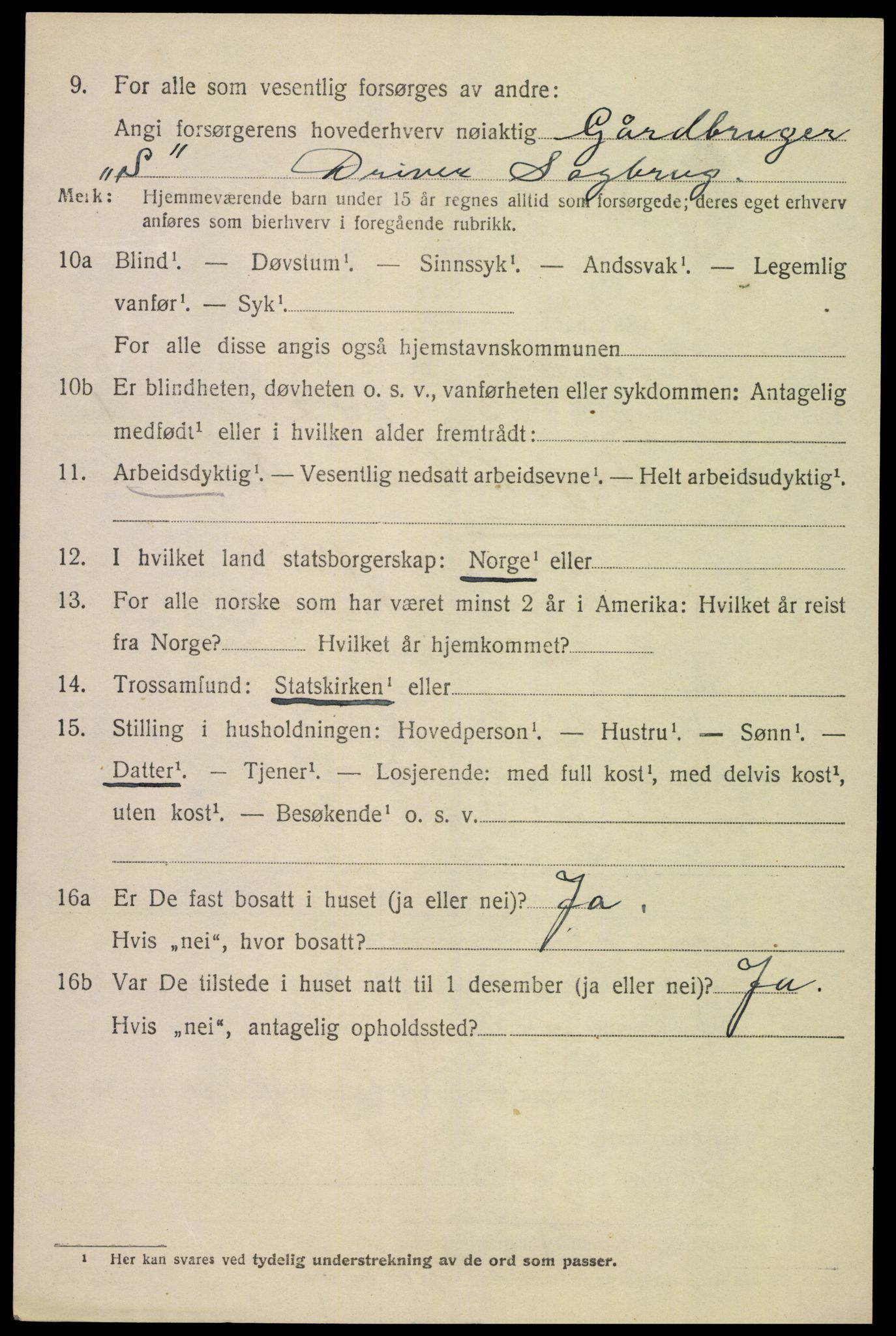 SAK, 1920 census for Konsmo, 1920, p. 1307