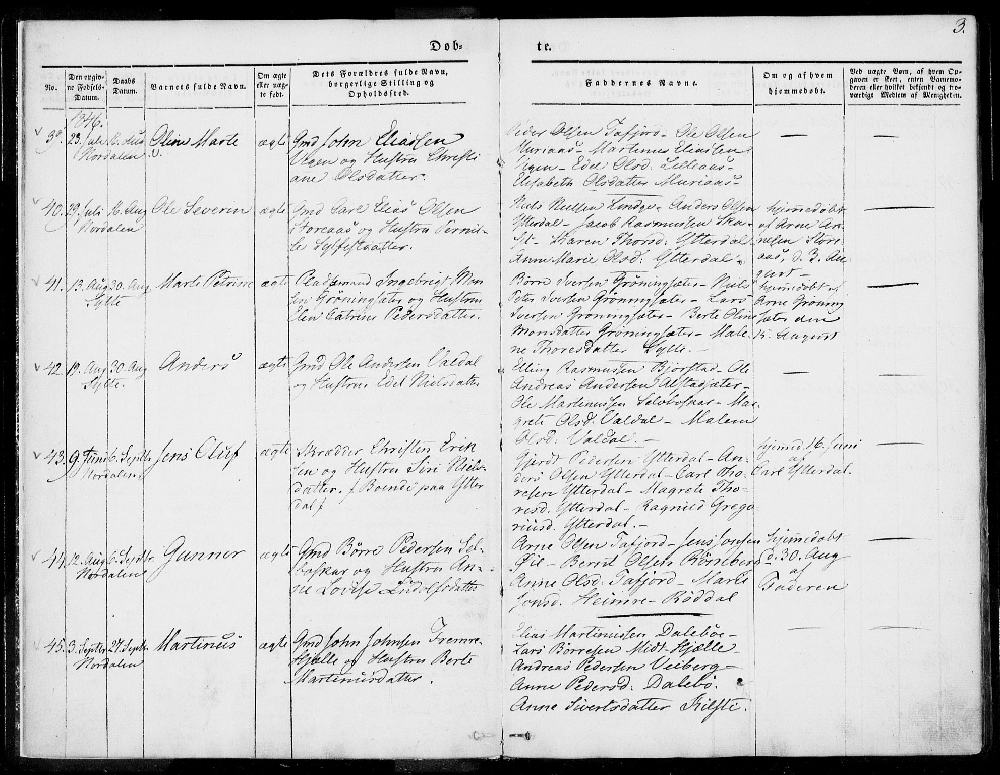 Ministerialprotokoller, klokkerbøker og fødselsregistre - Møre og Romsdal, AV/SAT-A-1454/519/L0249: Parish register (official) no. 519A08, 1846-1868, p. 3