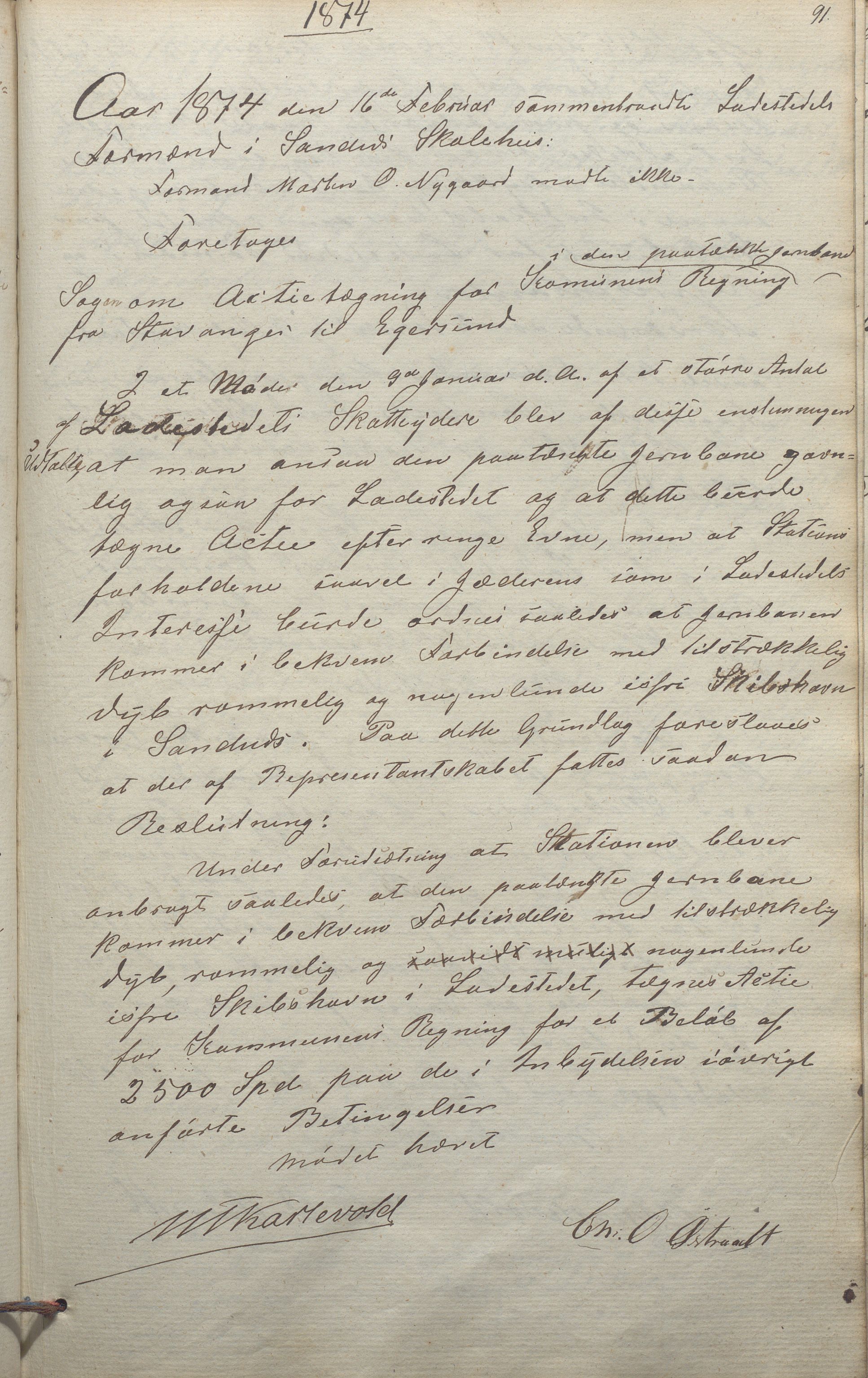 Sandnes kommune - Formannskapet og Bystyret, IKAR/K-100188/Aa/L0001: Møtebok, 1862-1875, p. 184