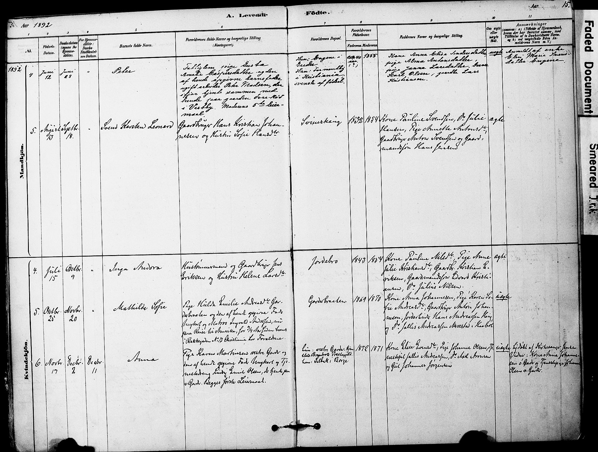 Vestby prestekontor Kirkebøker, AV/SAO-A-10893/F/Fa/L0011: Parish register (official) no. I 11, 1878-1913, p. 15