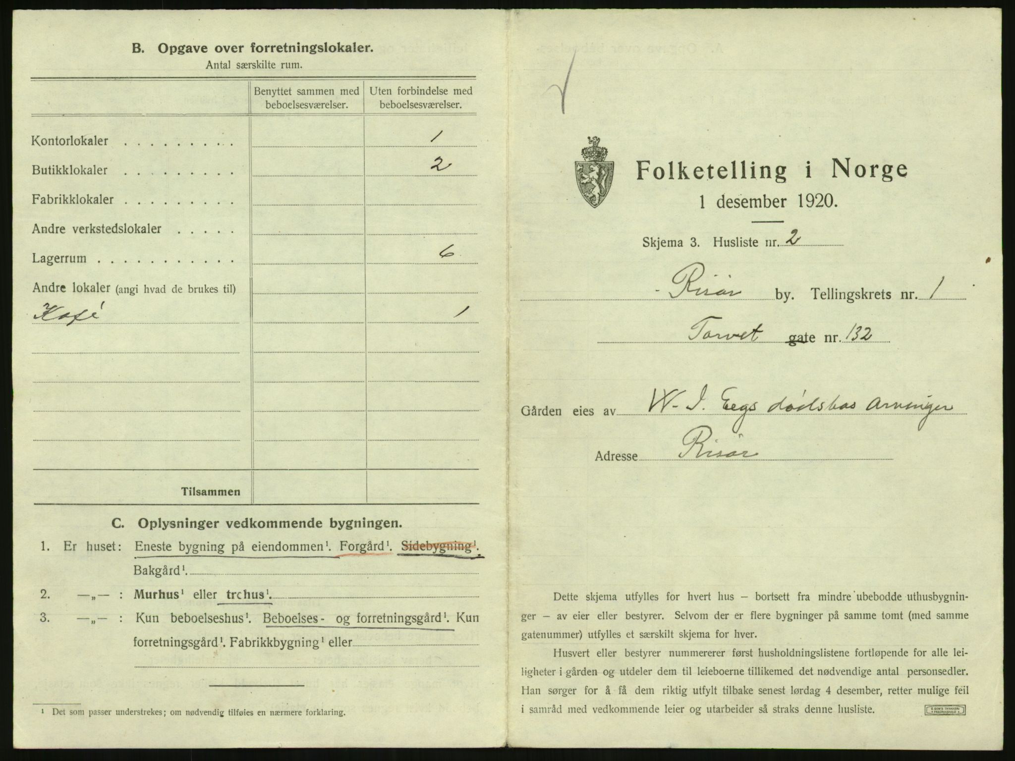 SAK, 1920 census for Risør, 1920, p. 31