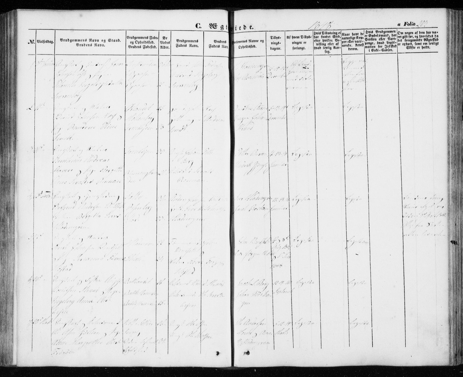 Ministerialprotokoller, klokkerbøker og fødselsregistre - Sør-Trøndelag, AV/SAT-A-1456/606/L0291: Parish register (official) no. 606A06, 1848-1856, p. 203