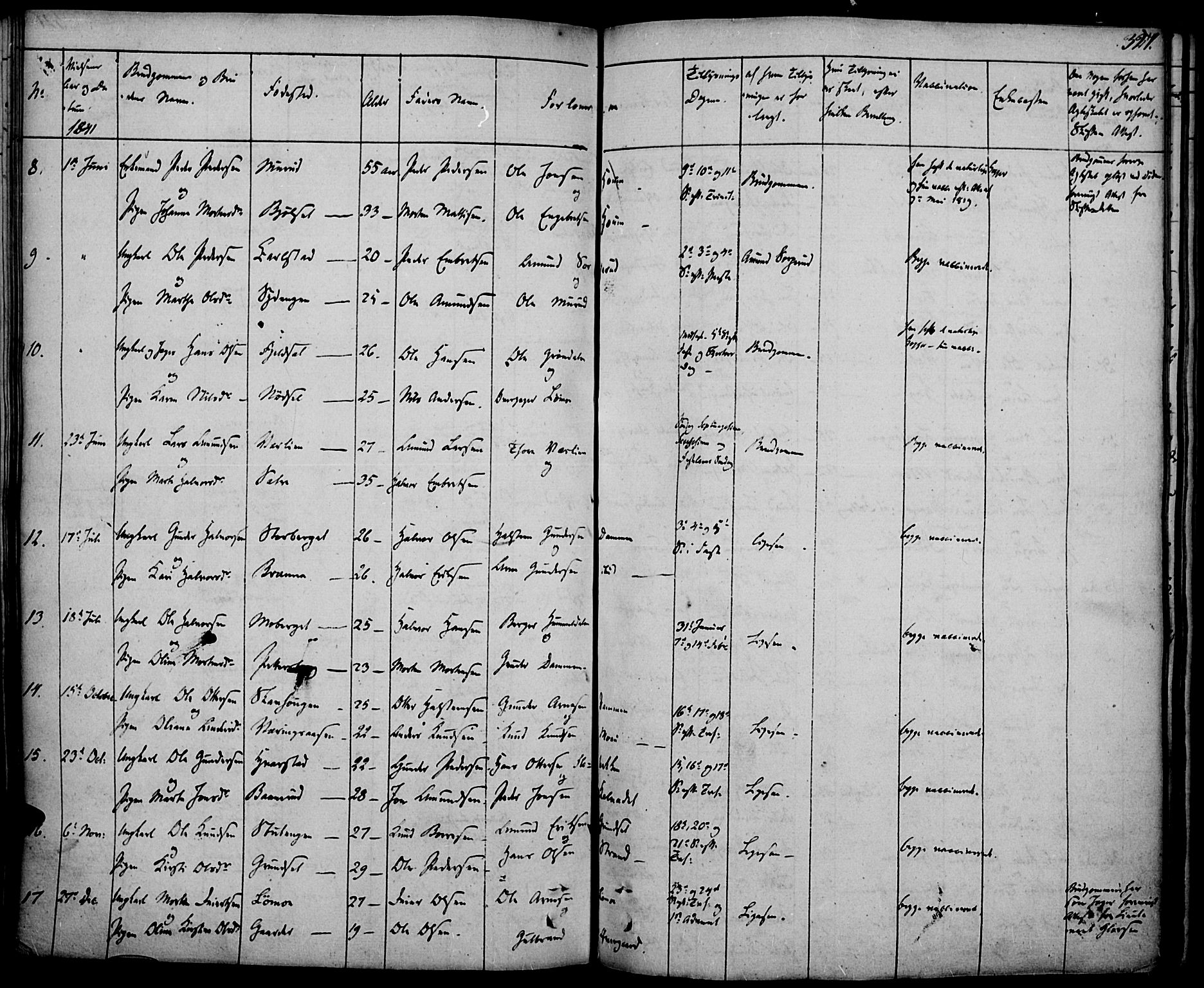 Elverum prestekontor, AV/SAH-PREST-044/H/Ha/Haa/L0008: Parish register (official) no. 8, 1830-1842, p. 327