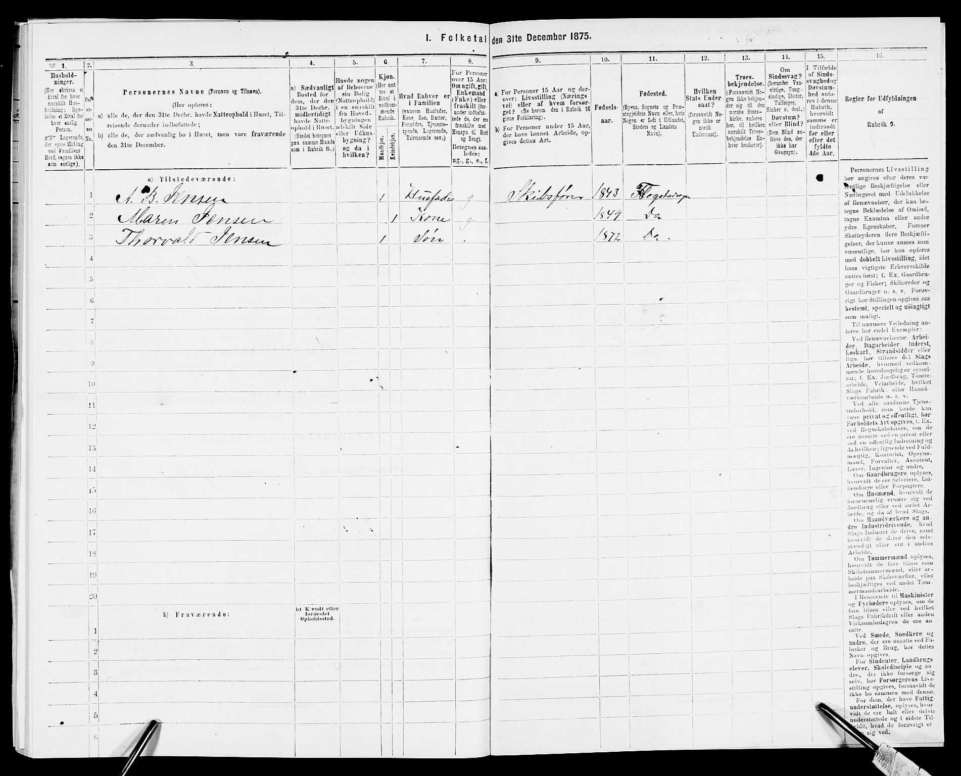 SAK, 1875 census for 0914L Holt/Holt, 1875, p. 1284