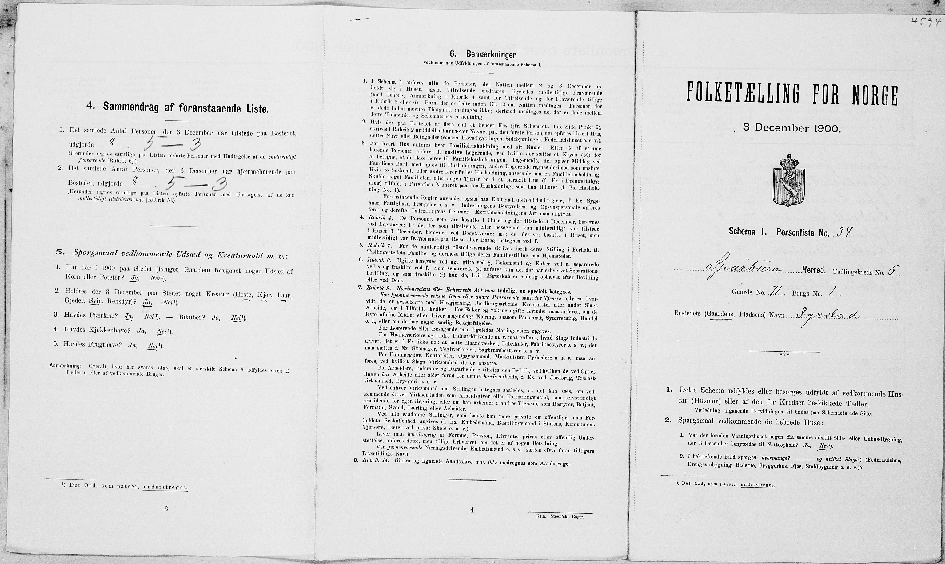 SAT, 1900 census for Sparbu, 1900, p. 669