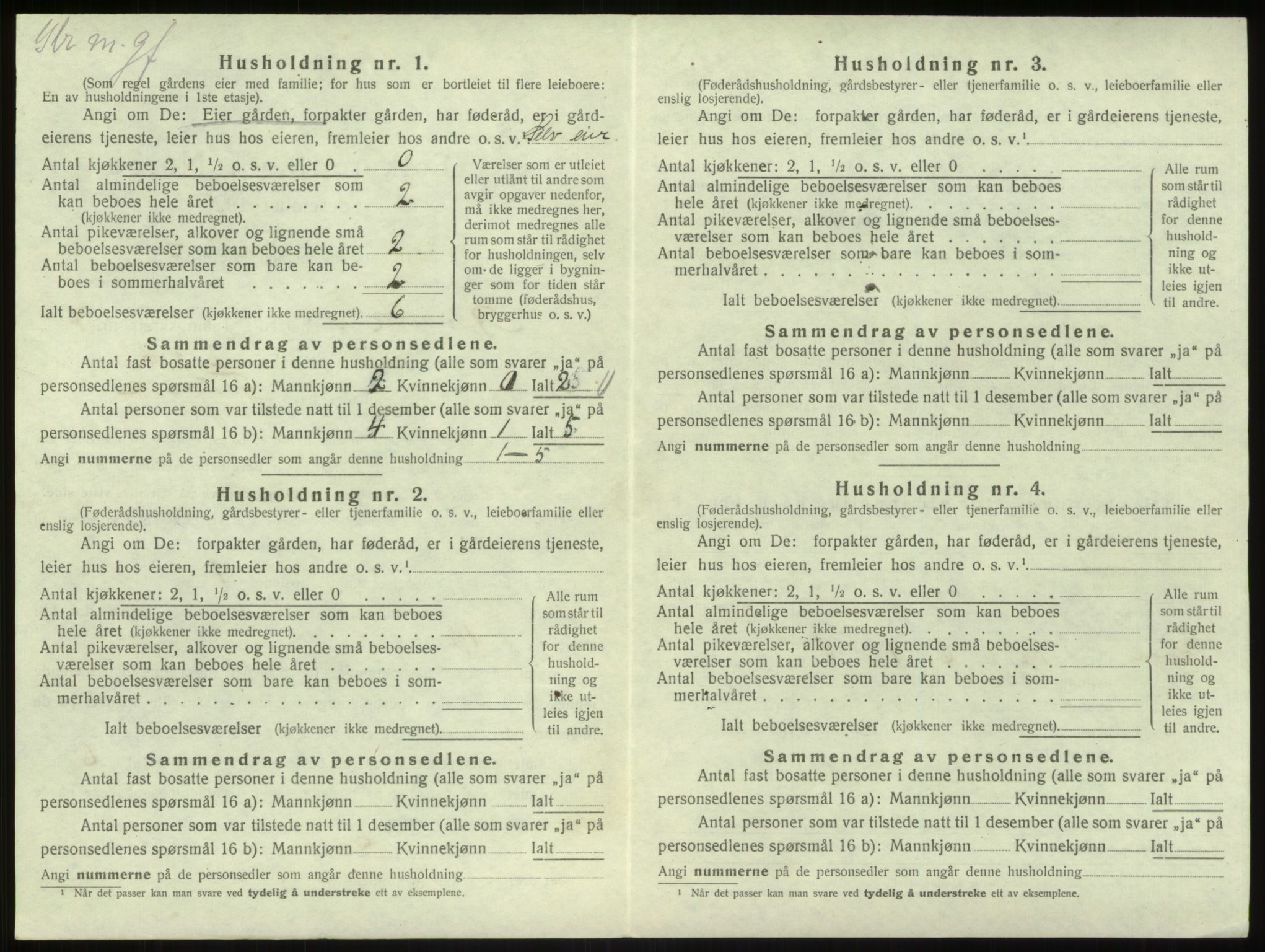 SAB, 1920 census for Bruvik, 1920, p. 540