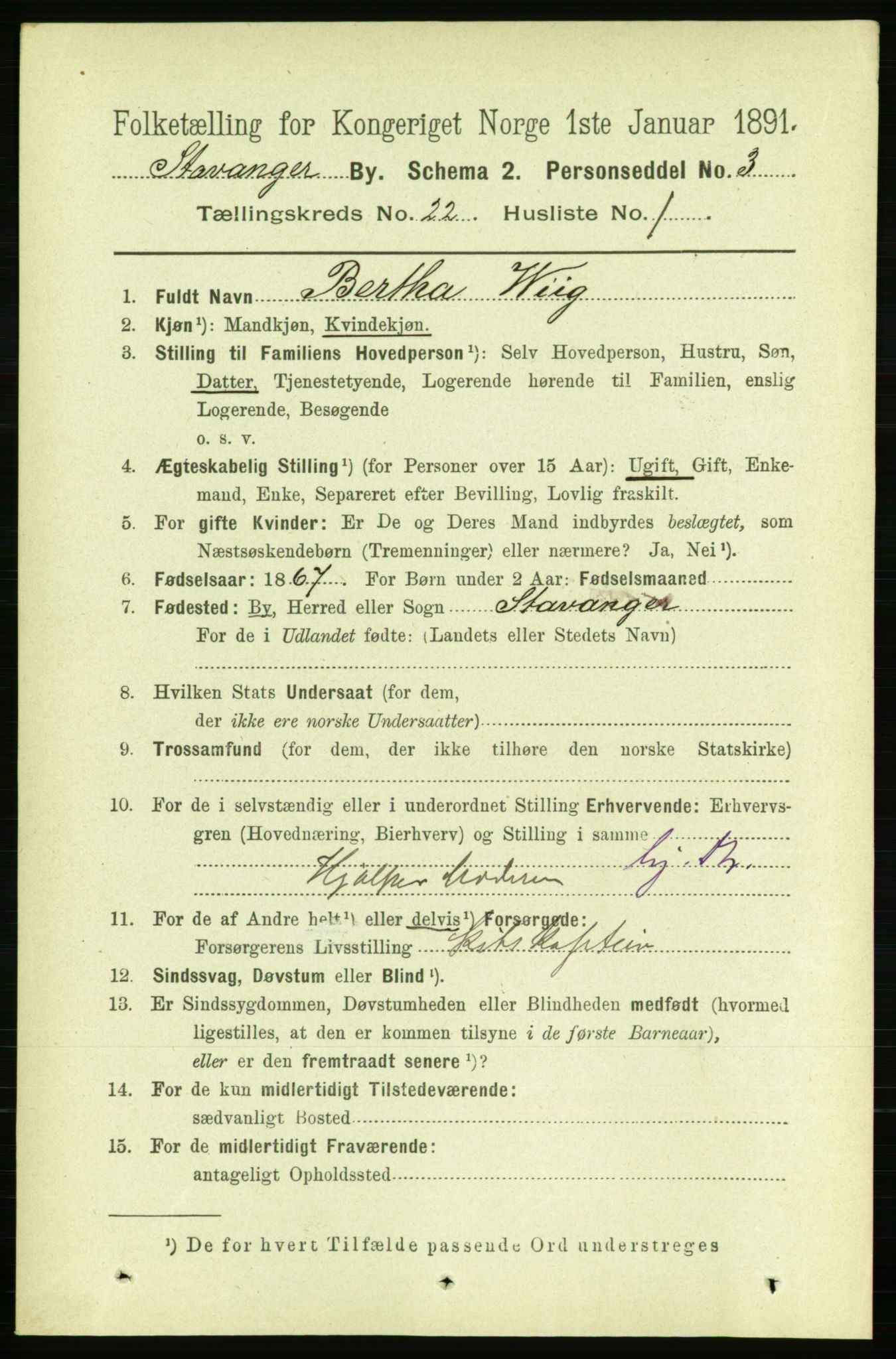 RA, 1891 census for 1103 Stavanger, 1891, p. 24118