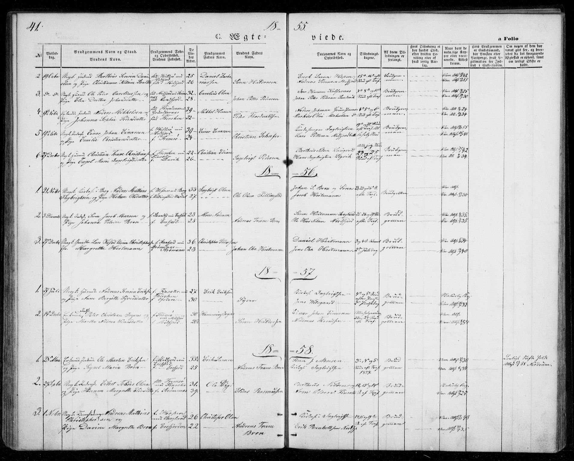 Berg sokneprestkontor, SATØ/S-1318/G/Ga/Gab/L0002klokker: Parish register (copy) no. 2, 1851-1874, p. 41
