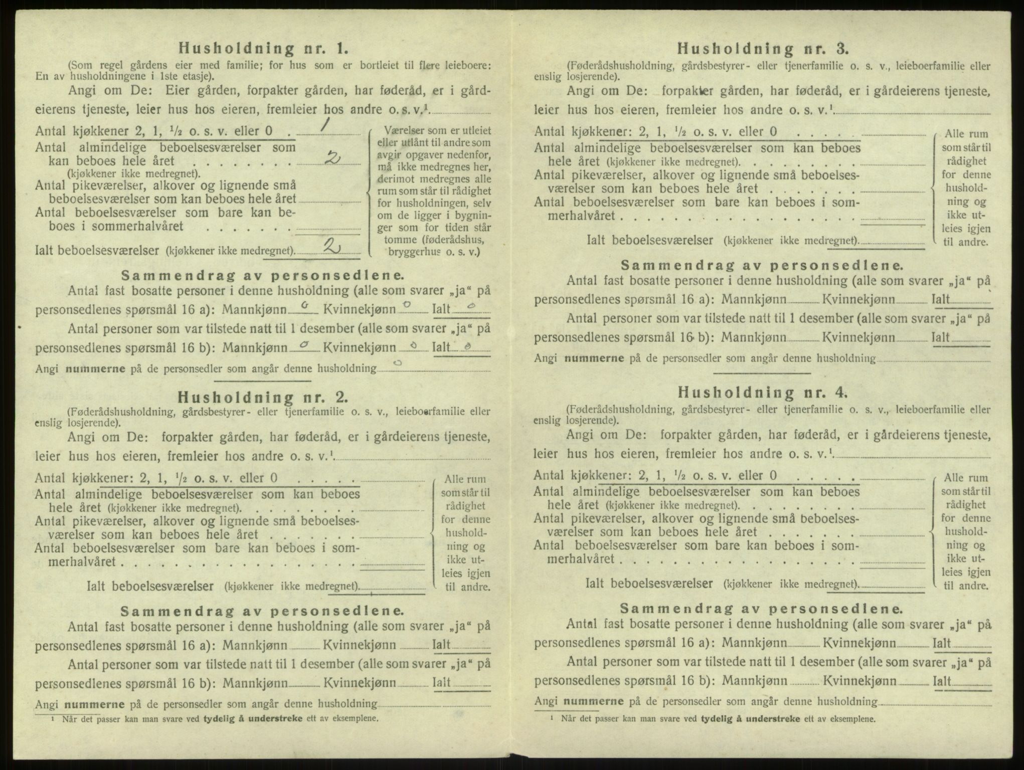 SAB, 1920 census for Hosanger, 1920, p. 708