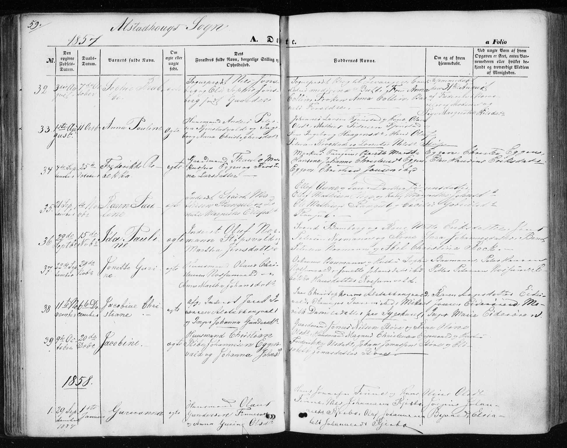 Ministerialprotokoller, klokkerbøker og fødselsregistre - Nord-Trøndelag, SAT/A-1458/717/L0154: Parish register (official) no. 717A07 /1, 1850-1862, p. 59