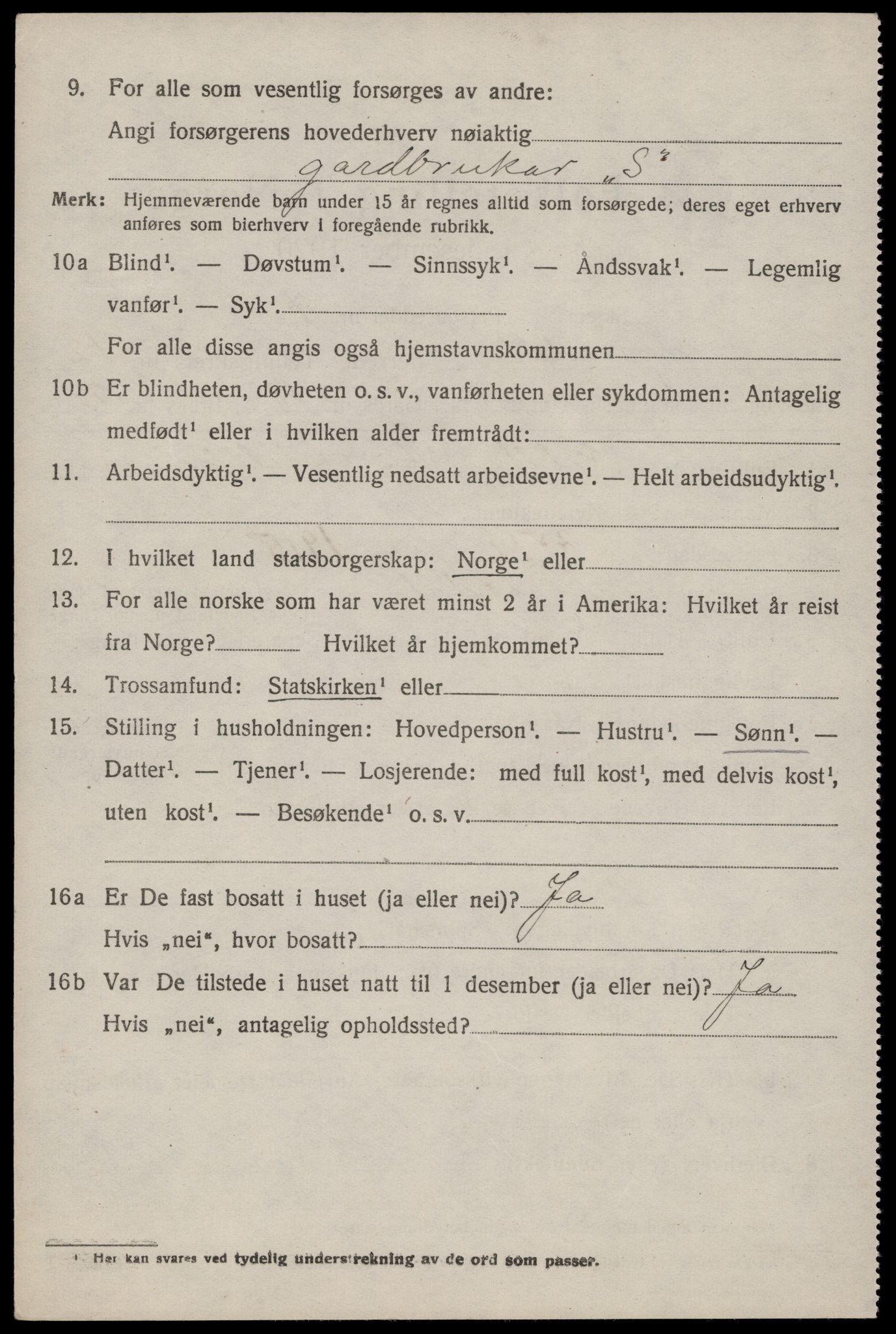 SAKO, 1920 census for Fyresdal, 1920, p. 4262