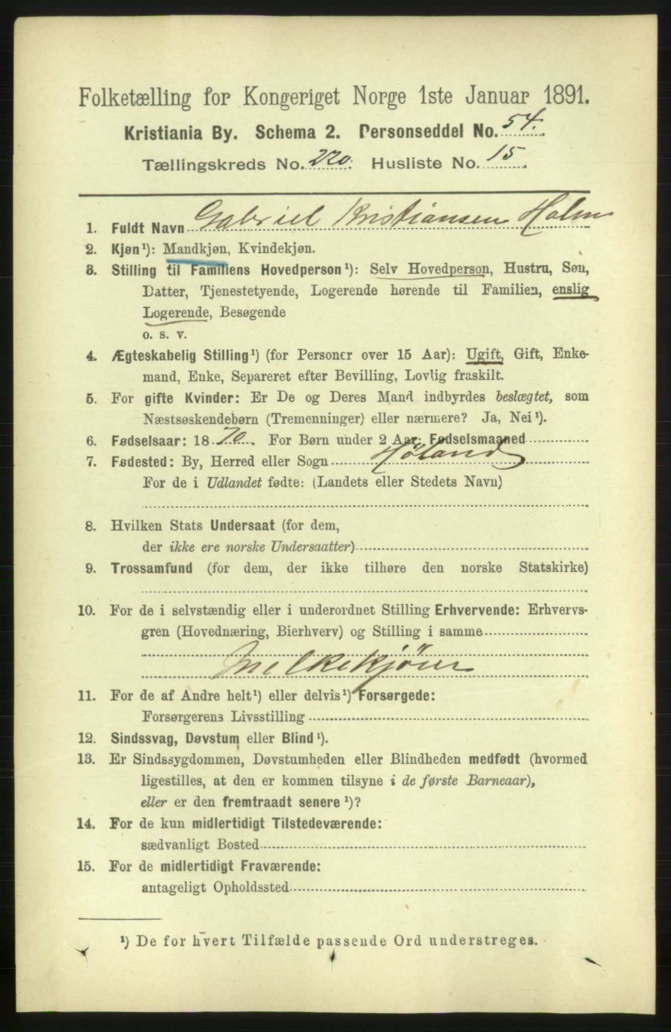 RA, 1891 census for 0301 Kristiania, 1891, p. 131452