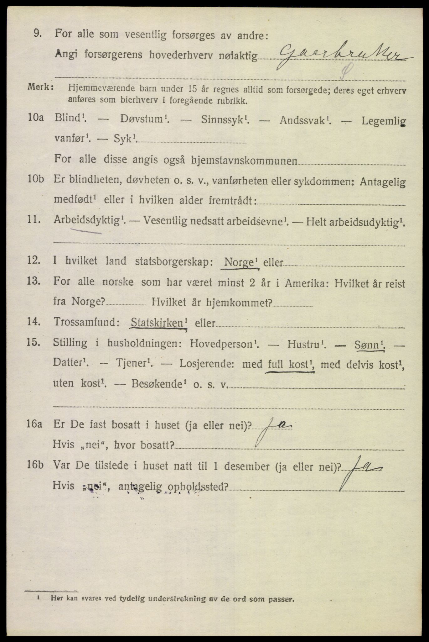 SAK, 1920 census for Konsmo, 1920, p. 1213