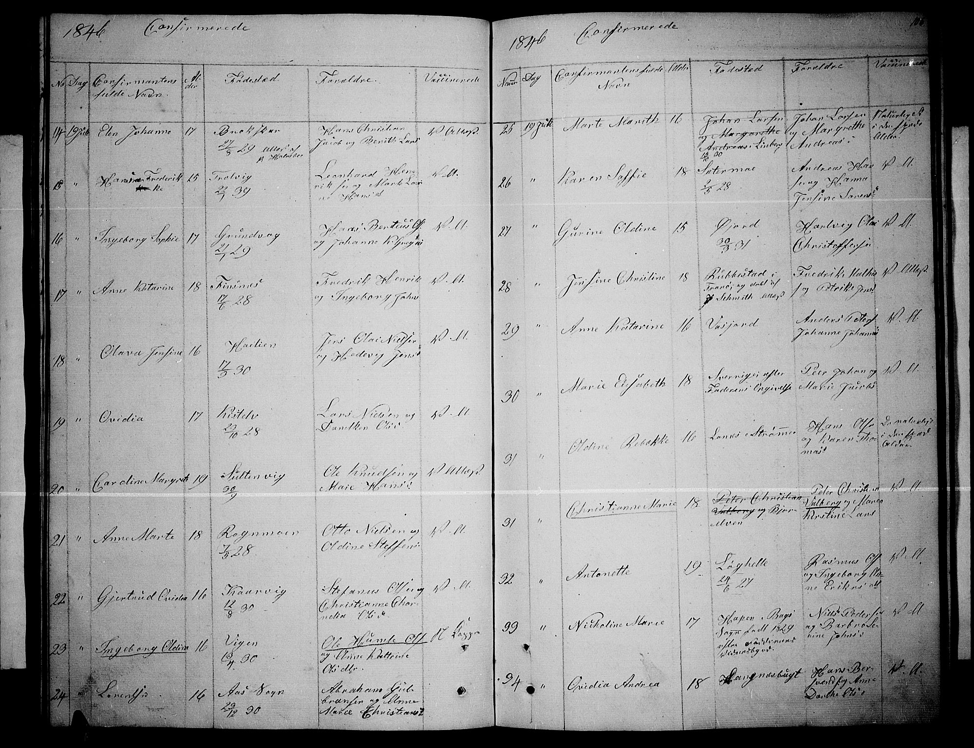 Lenvik sokneprestembete, AV/SATØ-S-1310/H/Ha/Hab/L0003klokker: Parish register (copy) no. 3, 1844-1858, p. 106