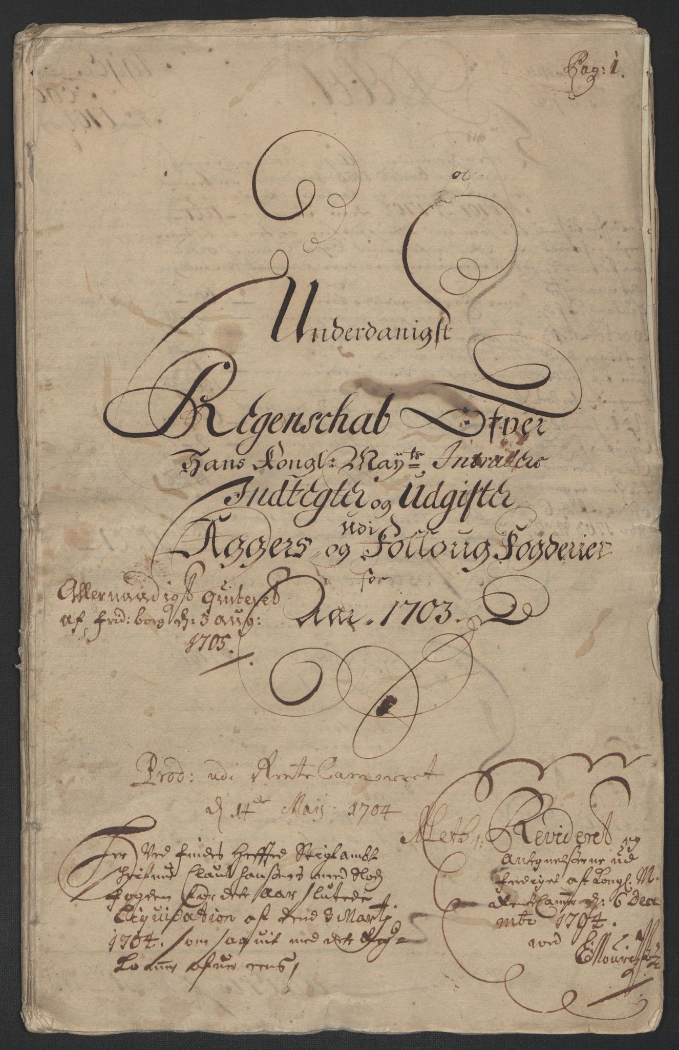 Rentekammeret inntil 1814, Reviderte regnskaper, Fogderegnskap, RA/EA-4092/R10/L0445: Fogderegnskap Aker og Follo, 1703-1704, p. 3