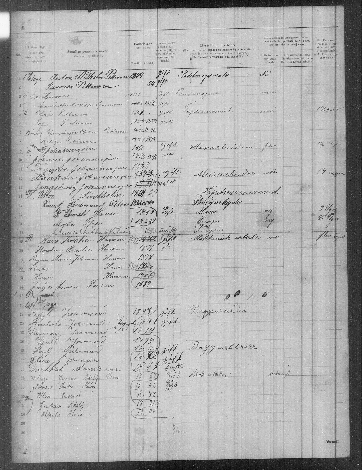 OBA, Municipal Census 1902 for Kristiania, 1902, p. 1588