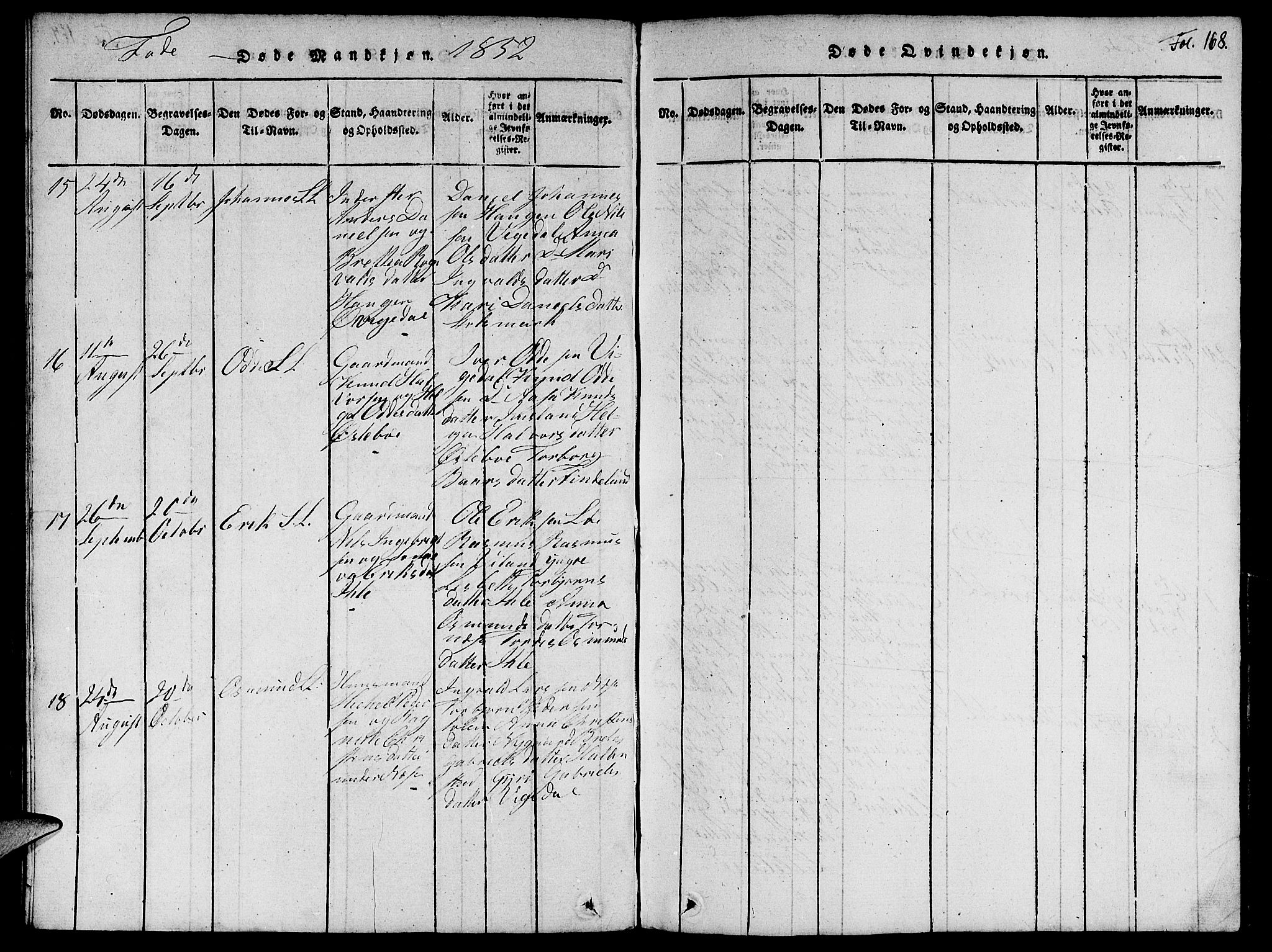 Vikedal sokneprestkontor, AV/SAST-A-101840/01/V: Parish register (copy) no. B 1, 1816-1853, p. 168