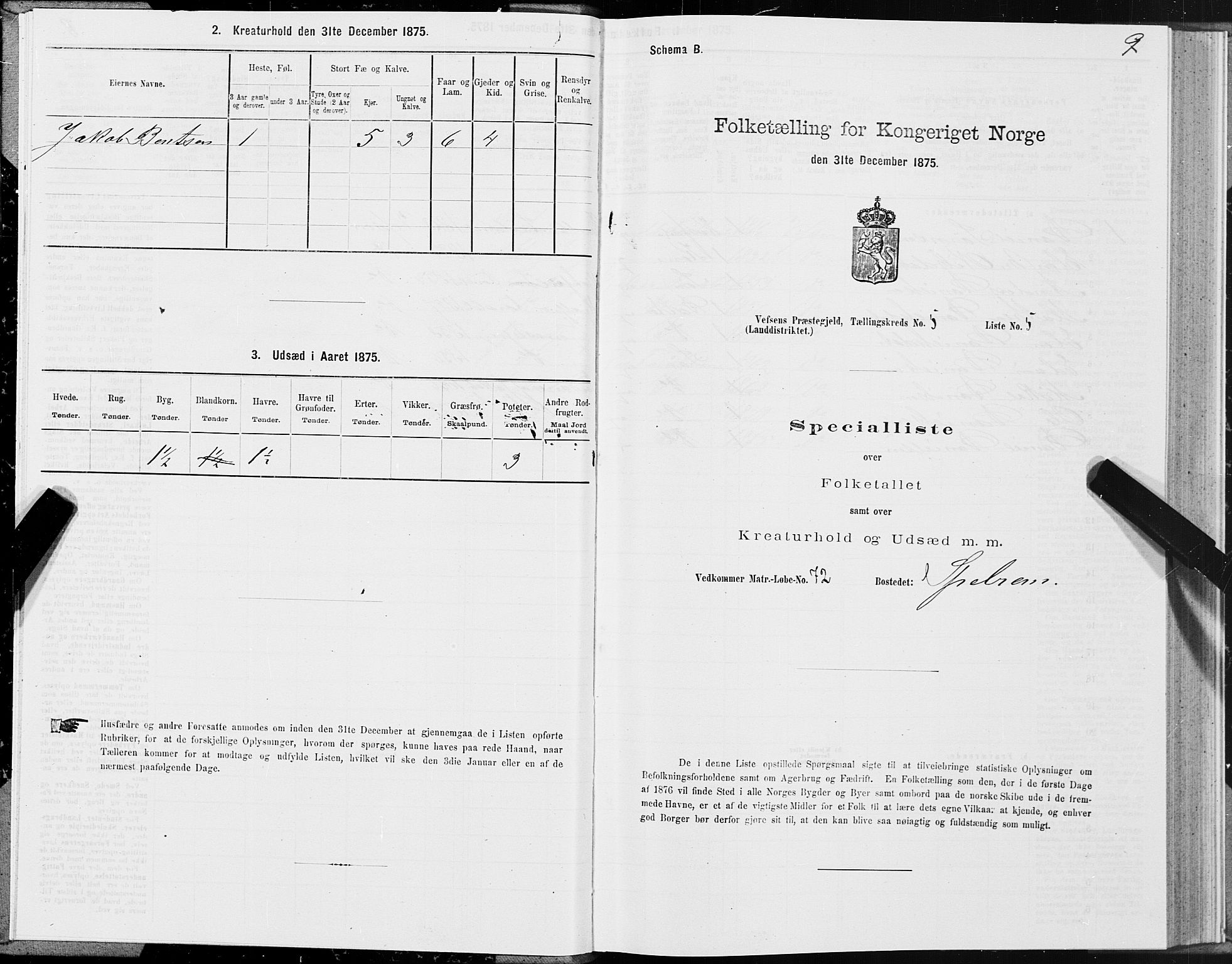 SAT, 1875 census for 1824L Vefsn/Vefsn, 1875, p. 2009