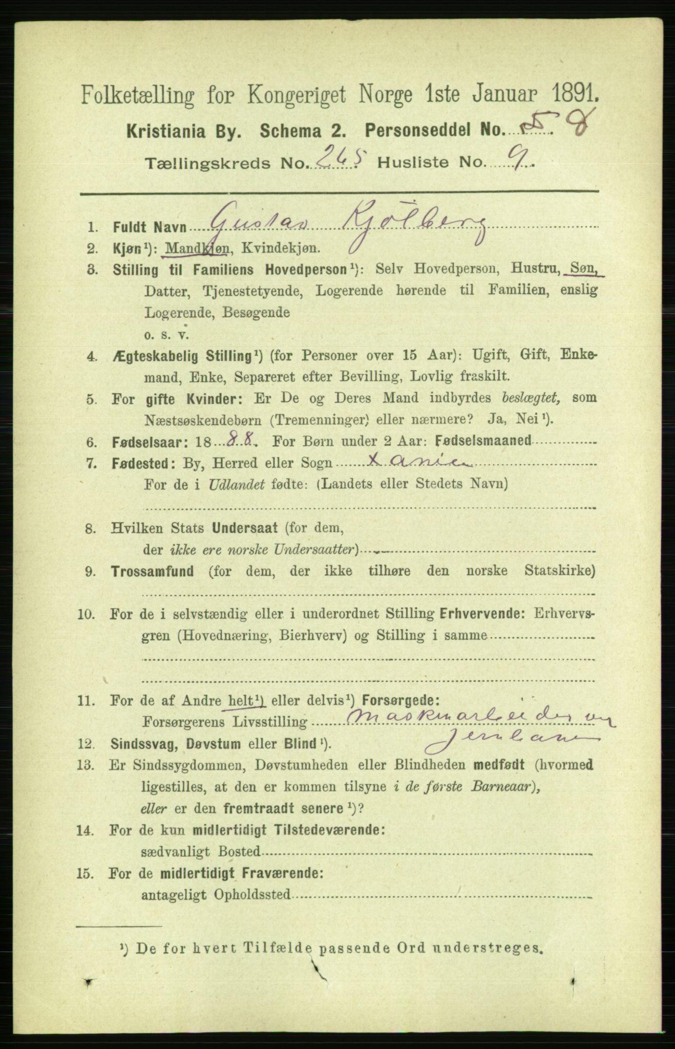 RA, 1891 census for 0301 Kristiania, 1891, p. 161117